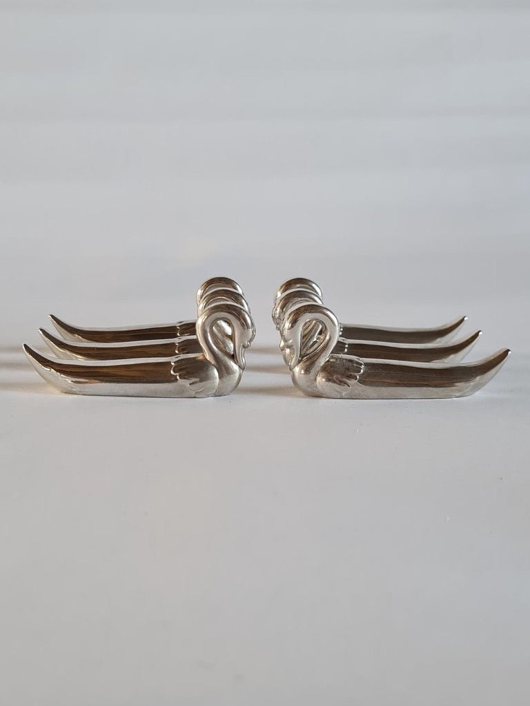 Swan knife rest set, 1970s