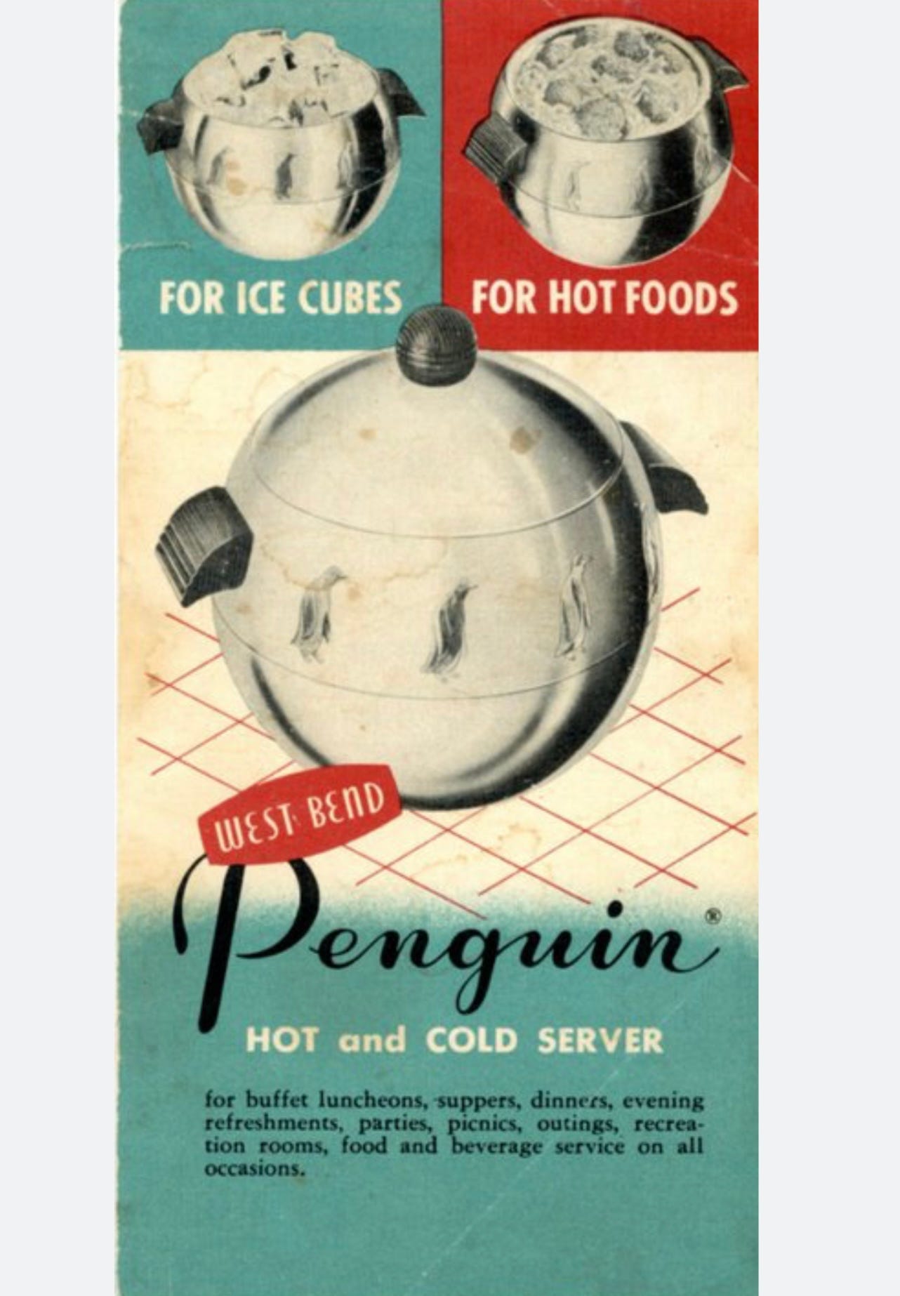 the Penguin Ice Bucket by West bend, 1960s