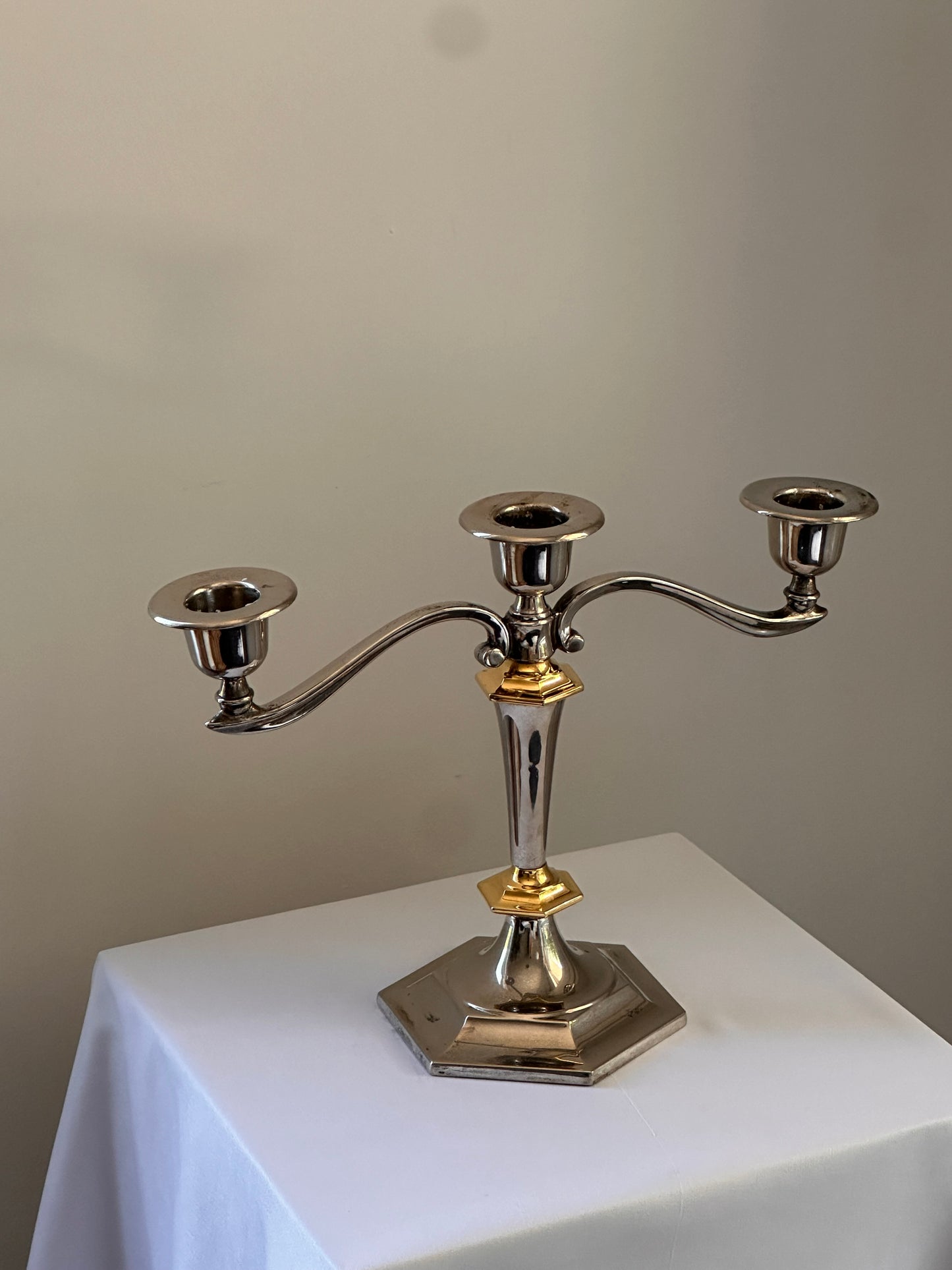 Silver & Gold Candleholder