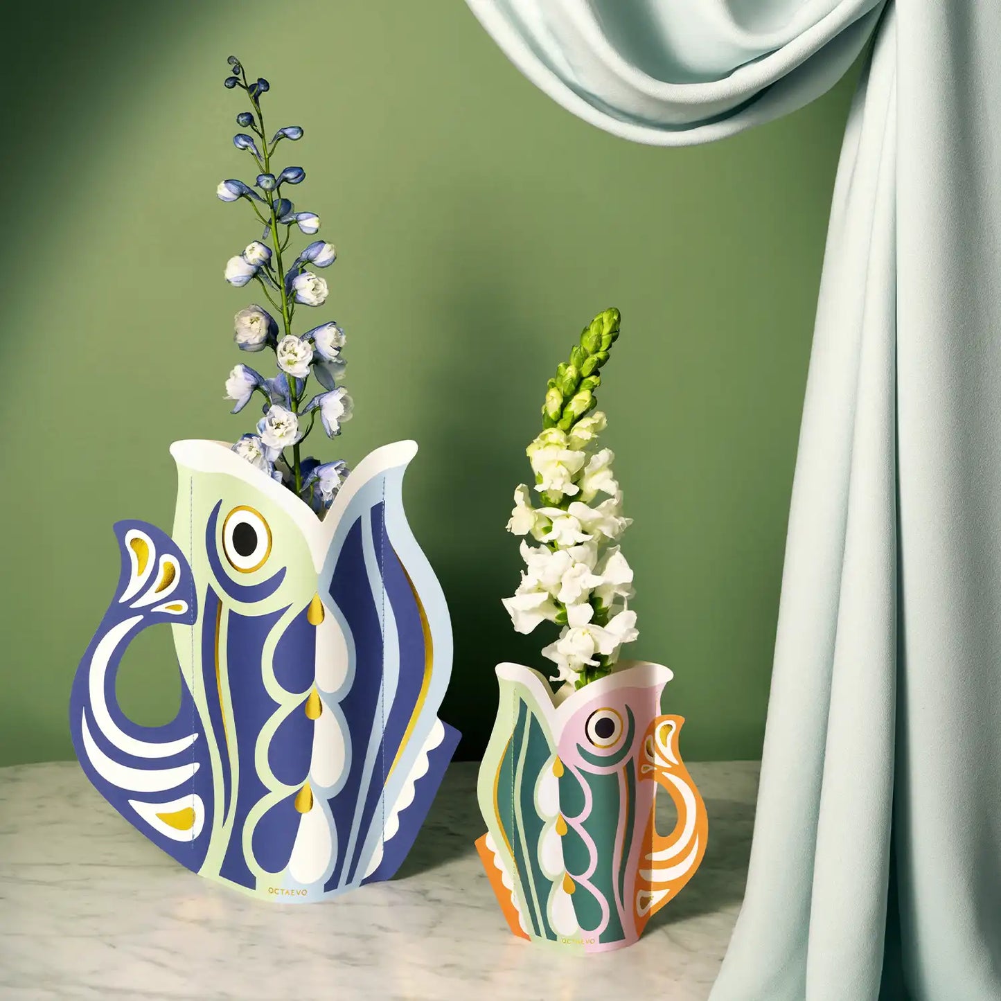 The big blue fish pape vase