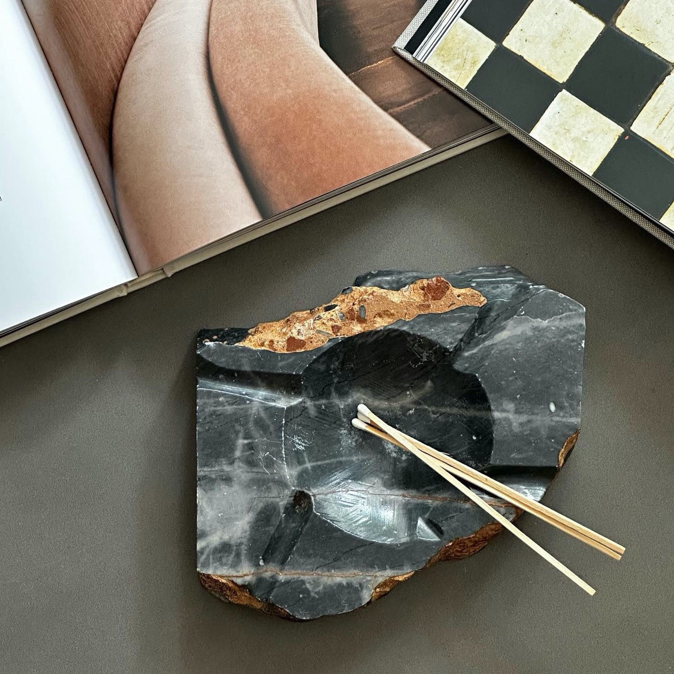 Mid century Italian carved marble catchall