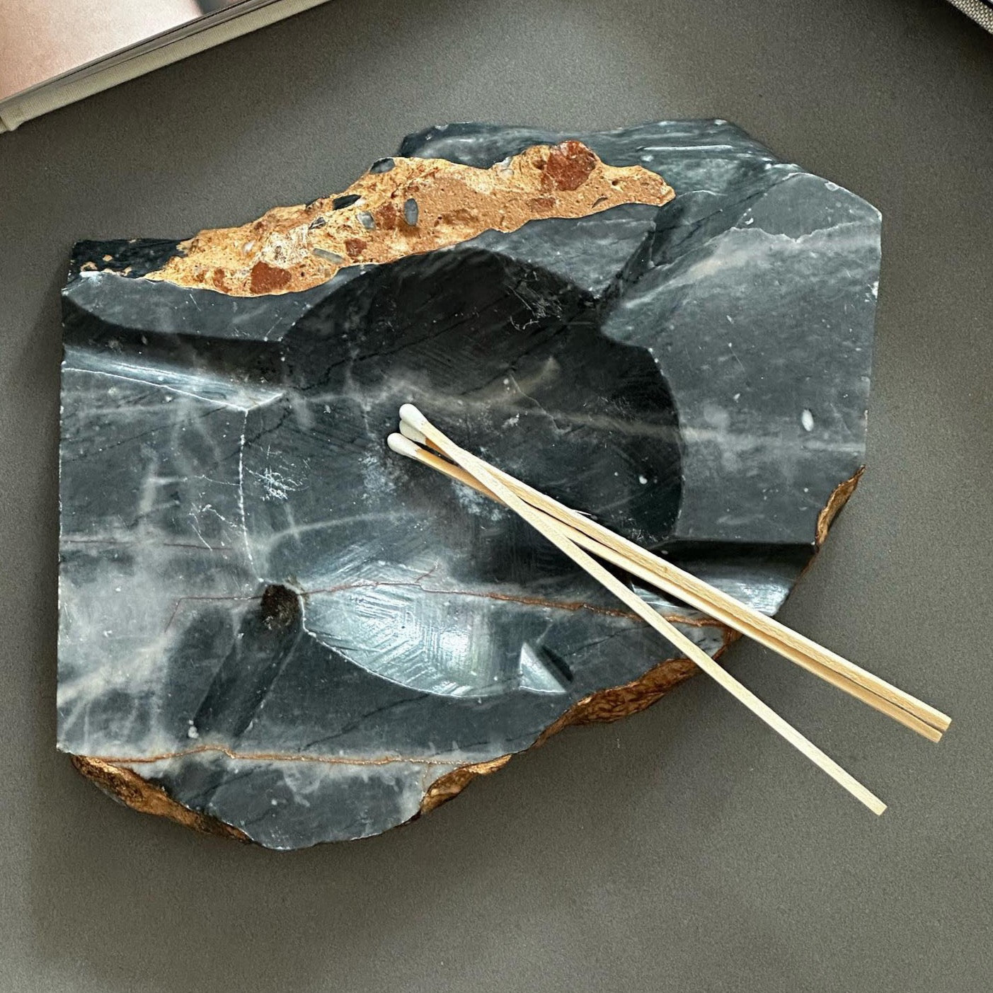 Mid century Italian carved marble catchall