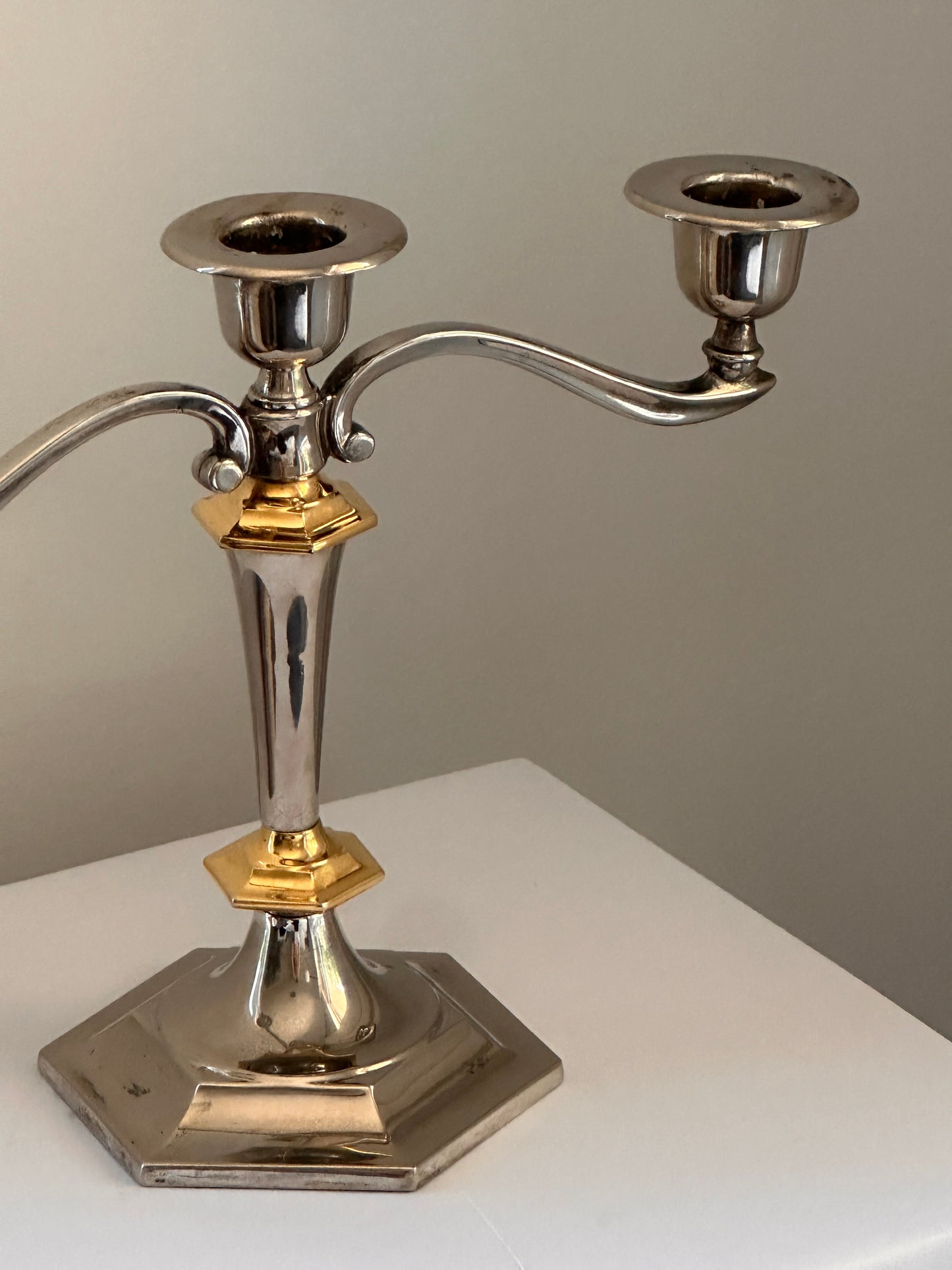 Silver & Gold Candleholder
