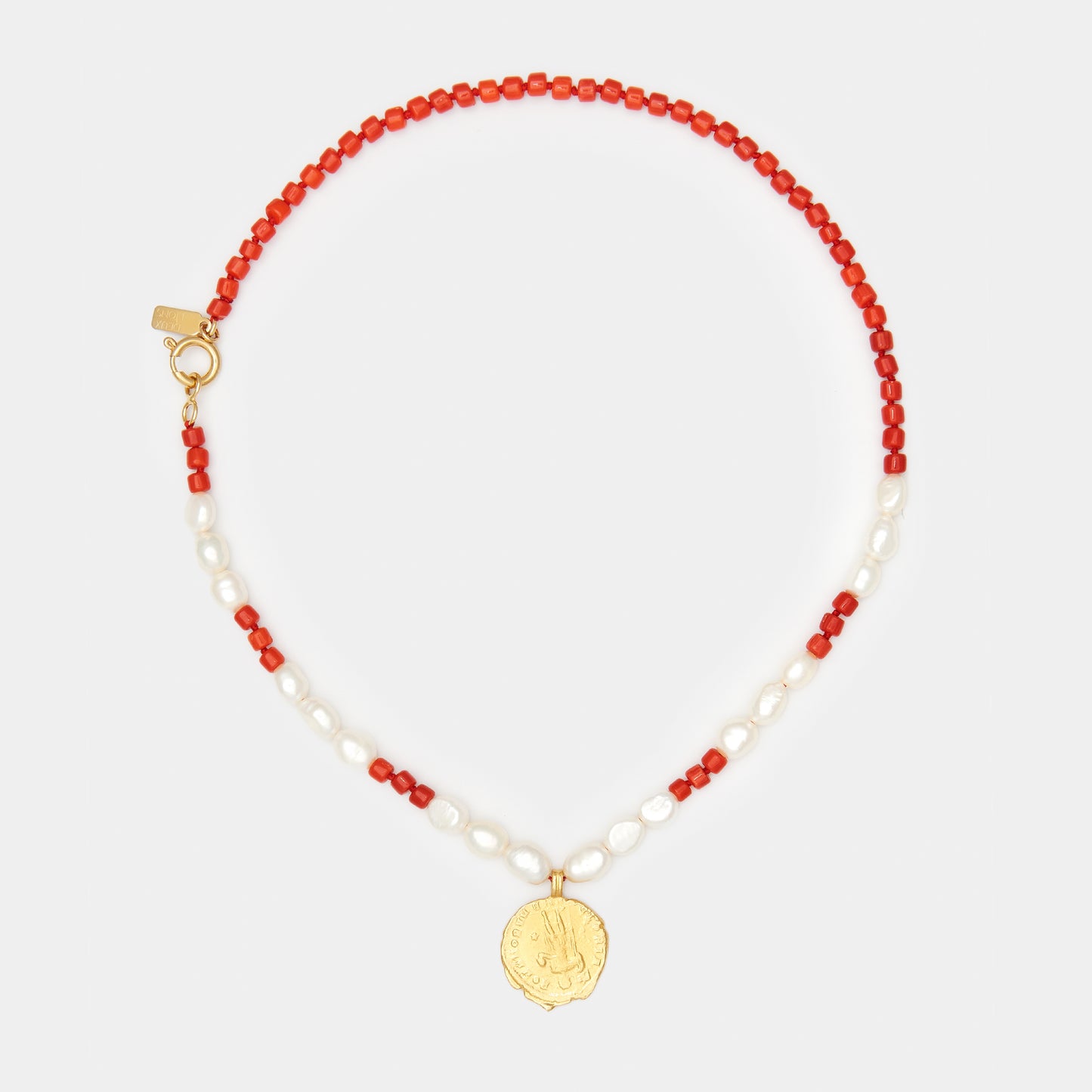 Maya Coral & Pearl Necklace