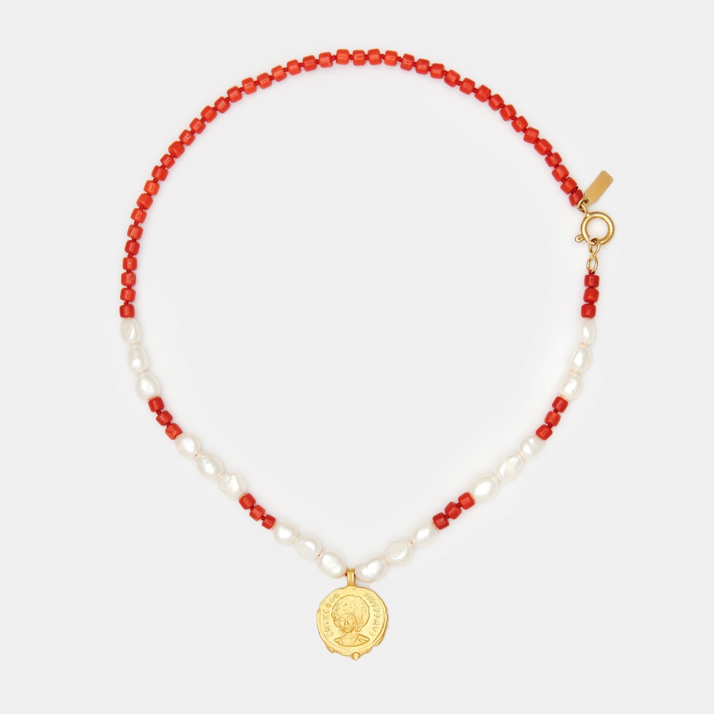 Maya Coral & Pearl Necklace