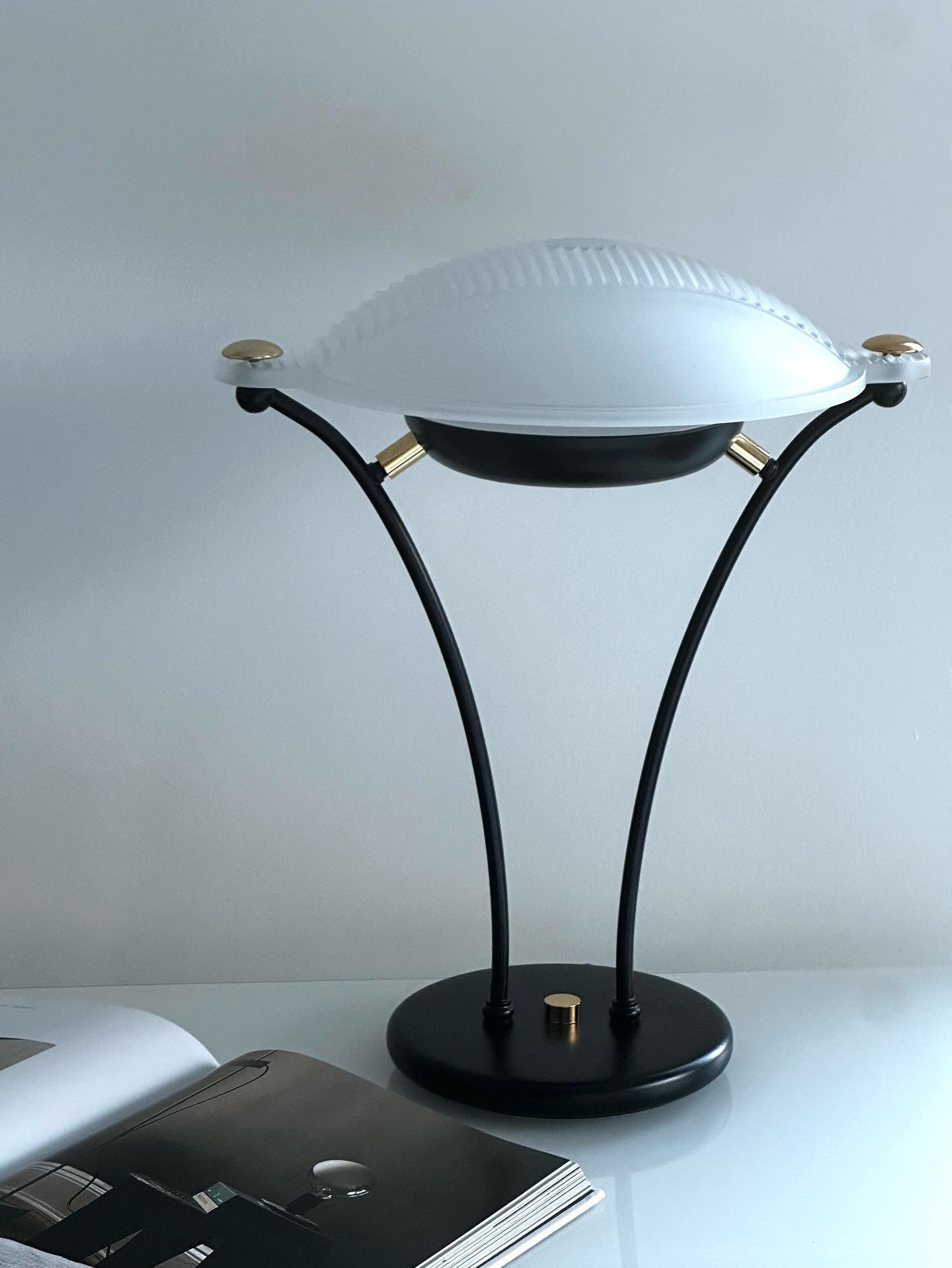 Vintage Mushroom Frosted Glass Desk Lamp