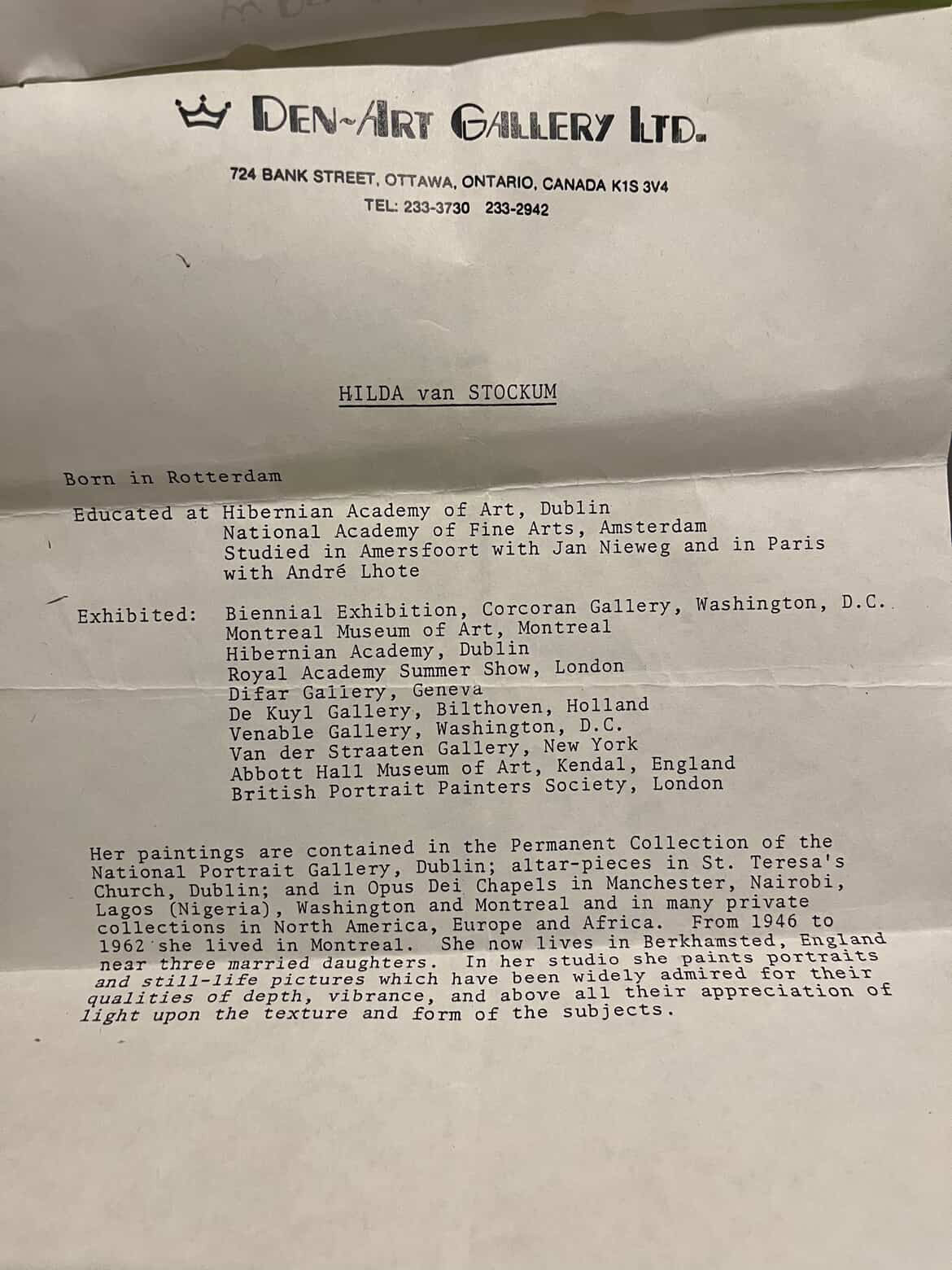 Still life by Hilda Van Stokkum Marlin, mid 20th century