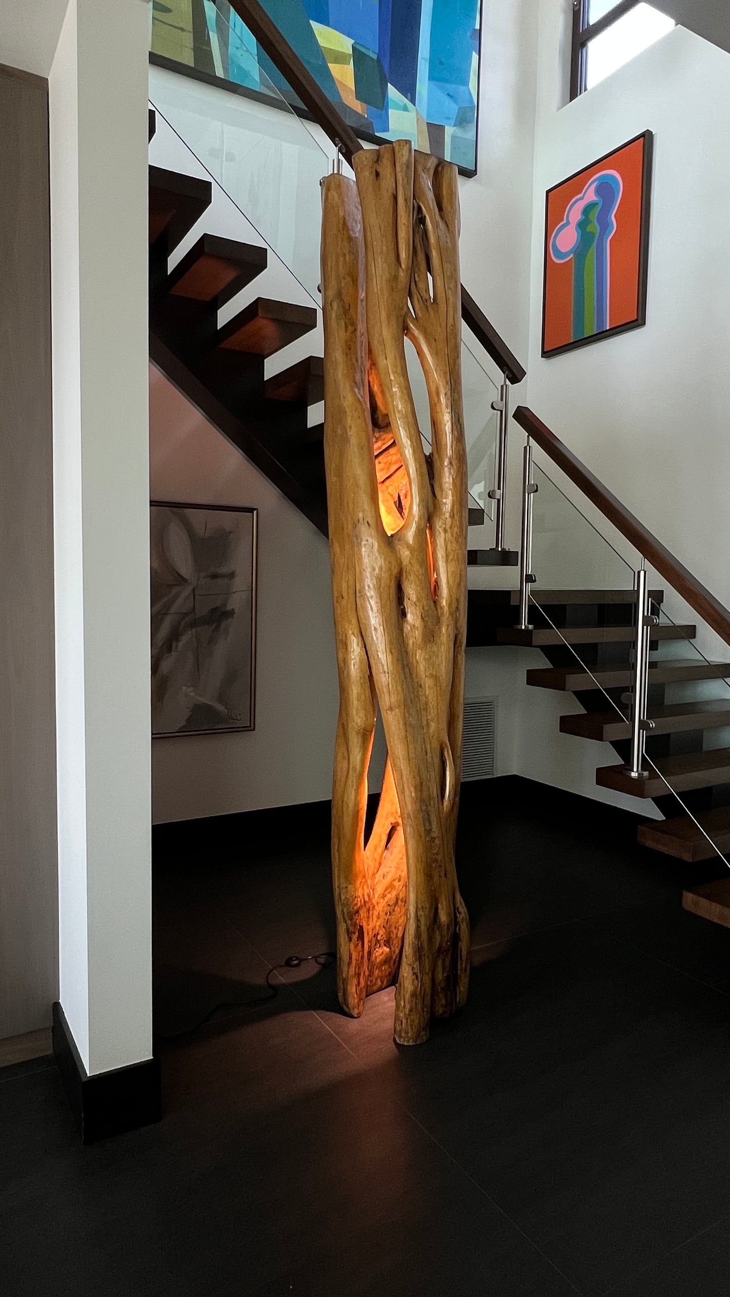 Driftwood oak lamp