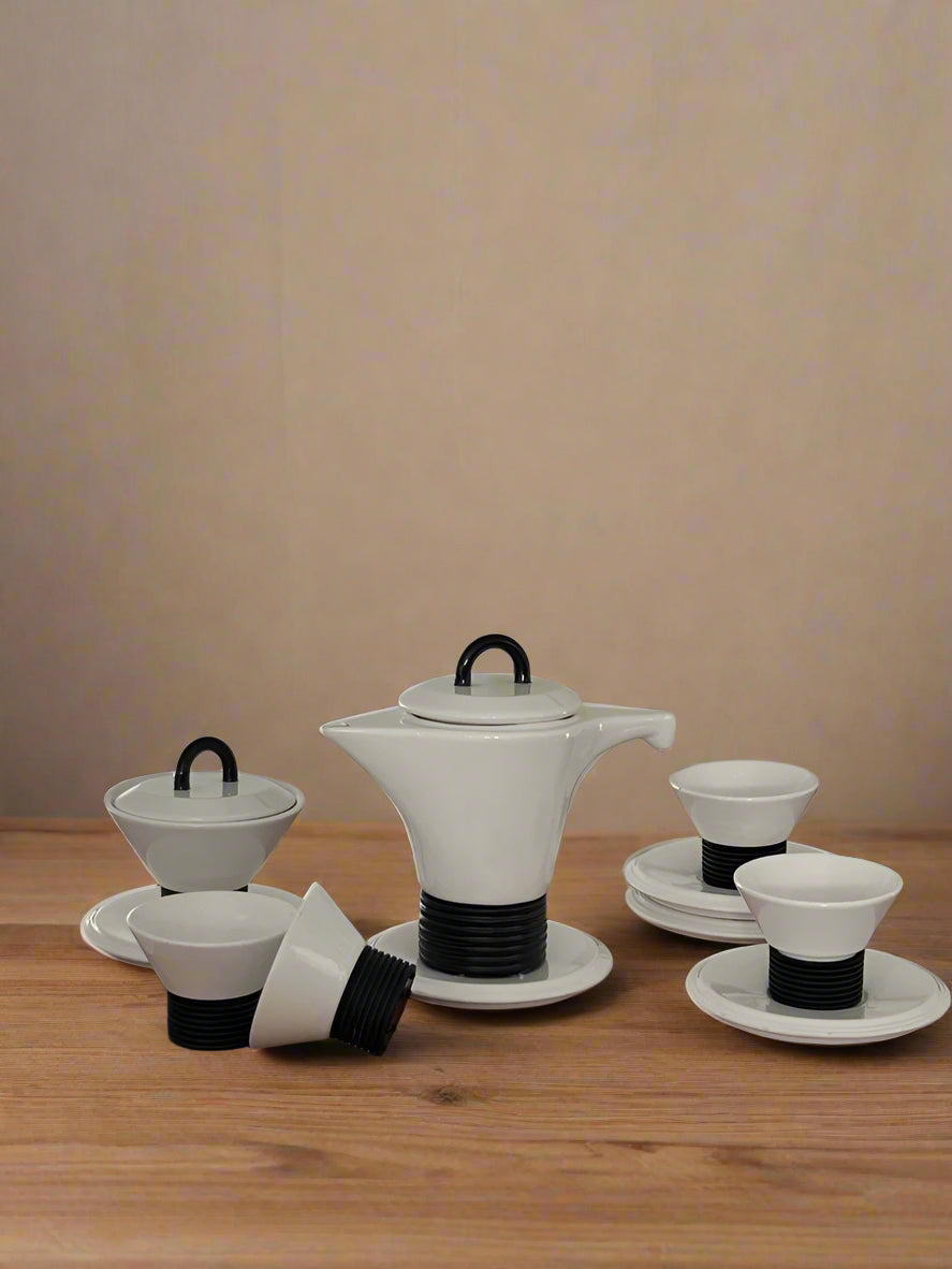 Porcelain coffee set by Capodarco, italy 1980