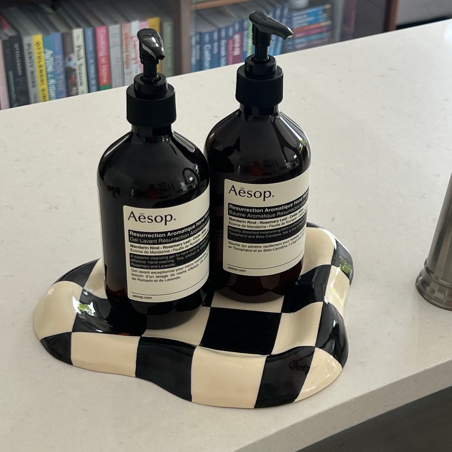 The checkered tray
