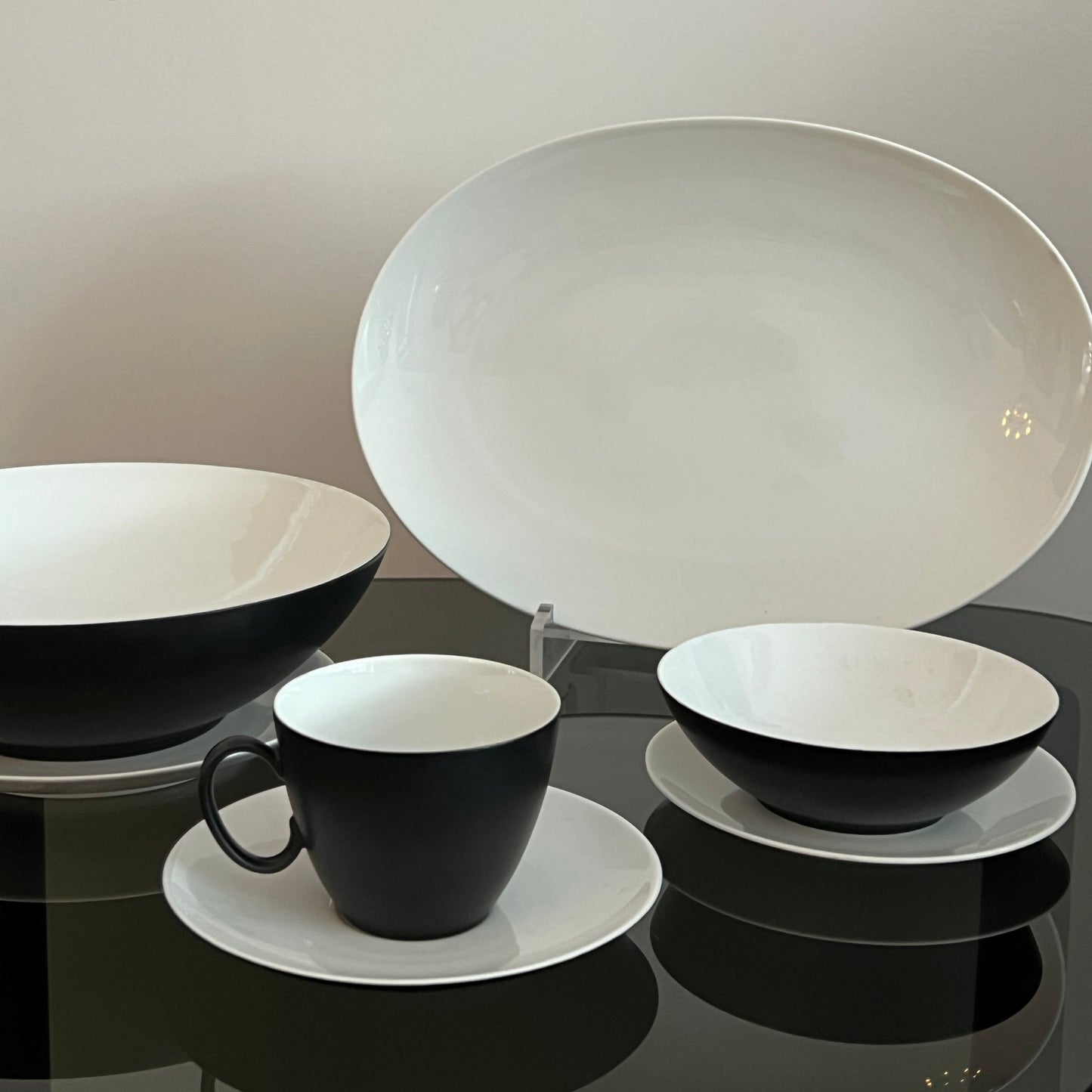 Raymond Loewy Continental Charcoal China Set, 1950's