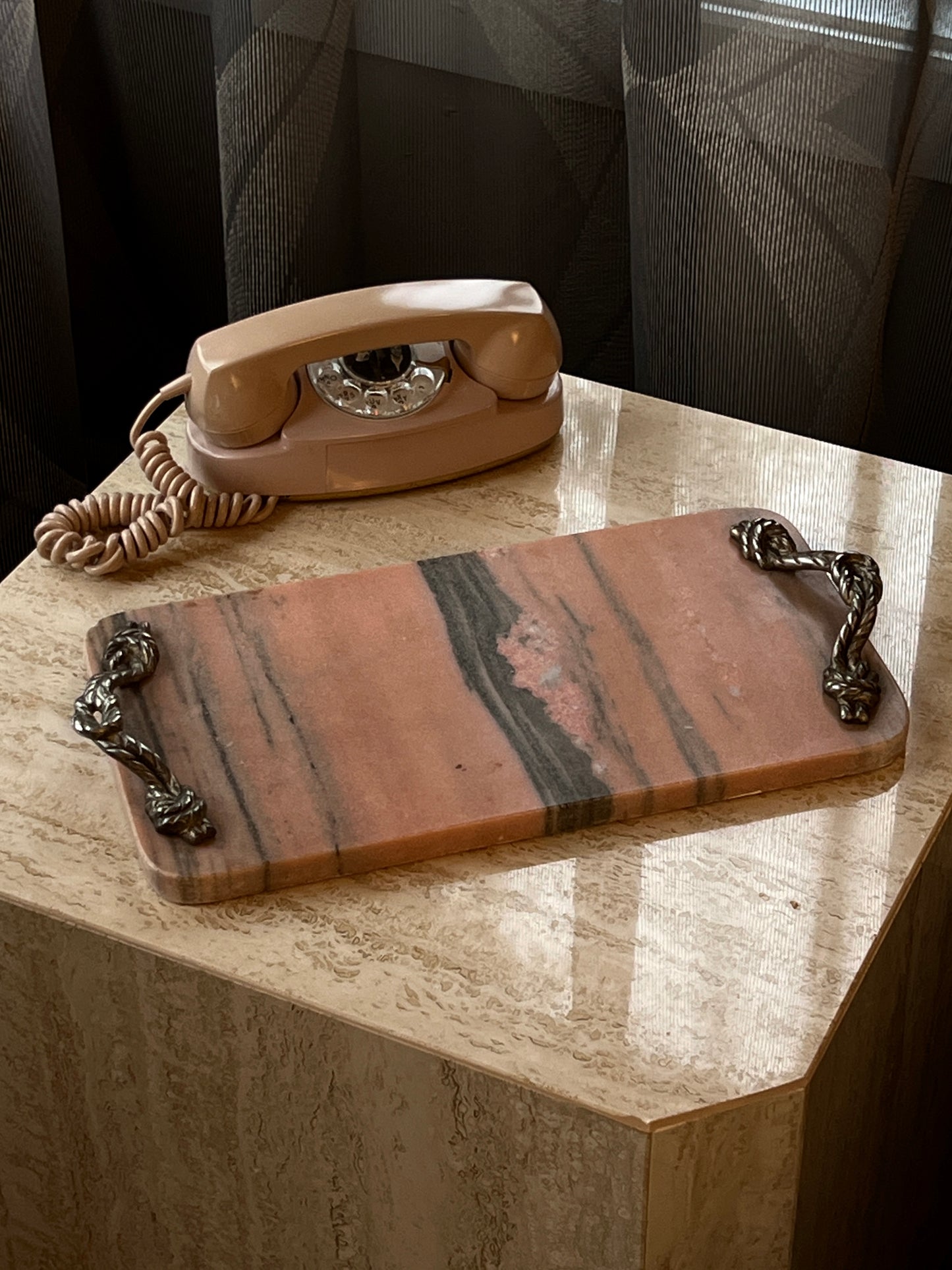 Pink marble tray