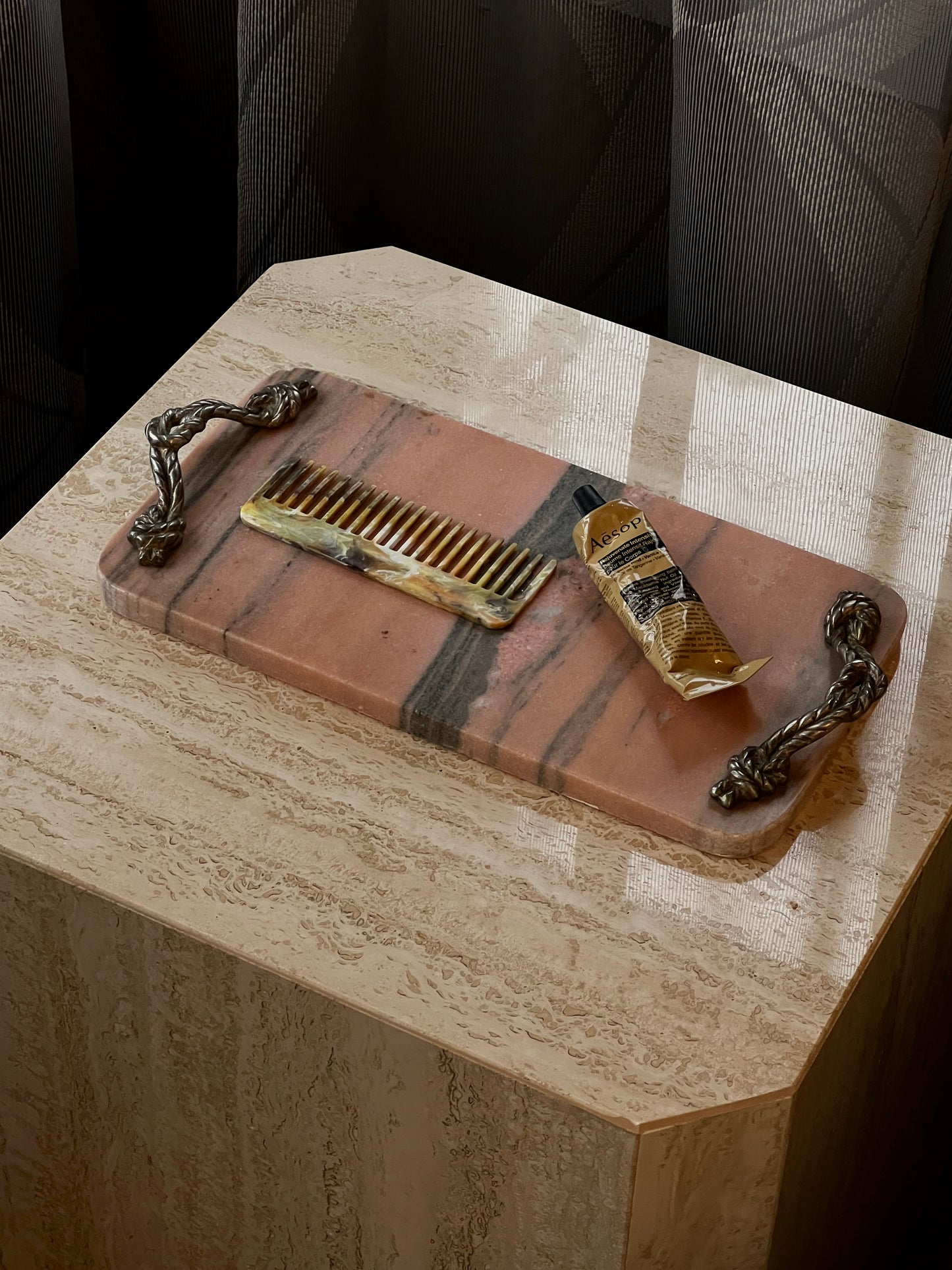 Pink marble tray