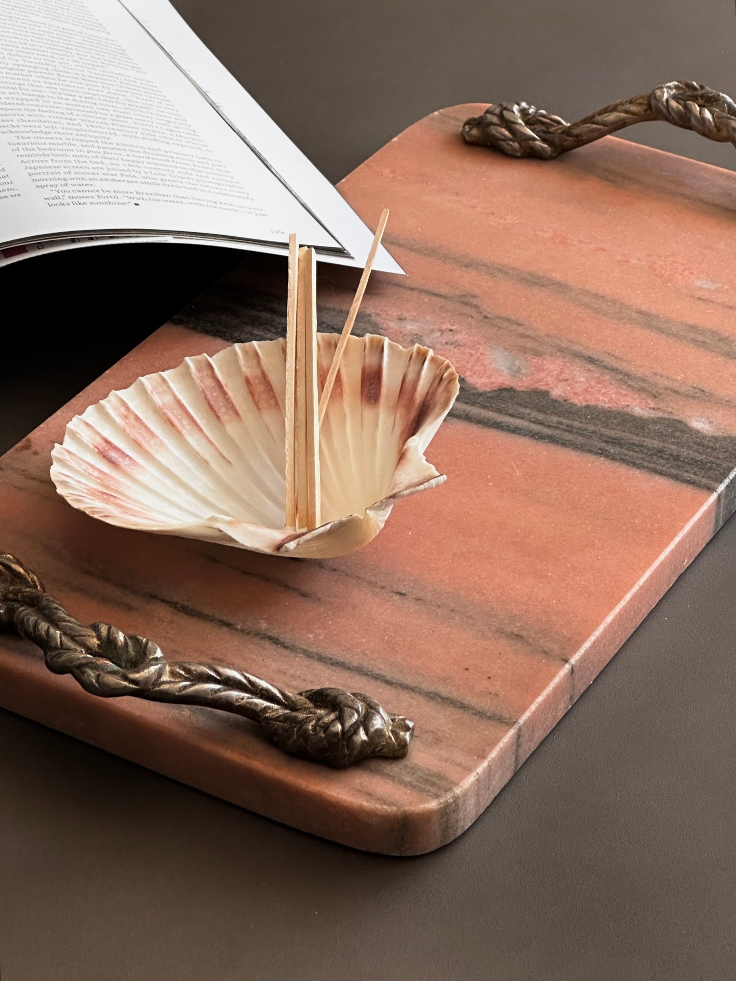 Pink marble tray