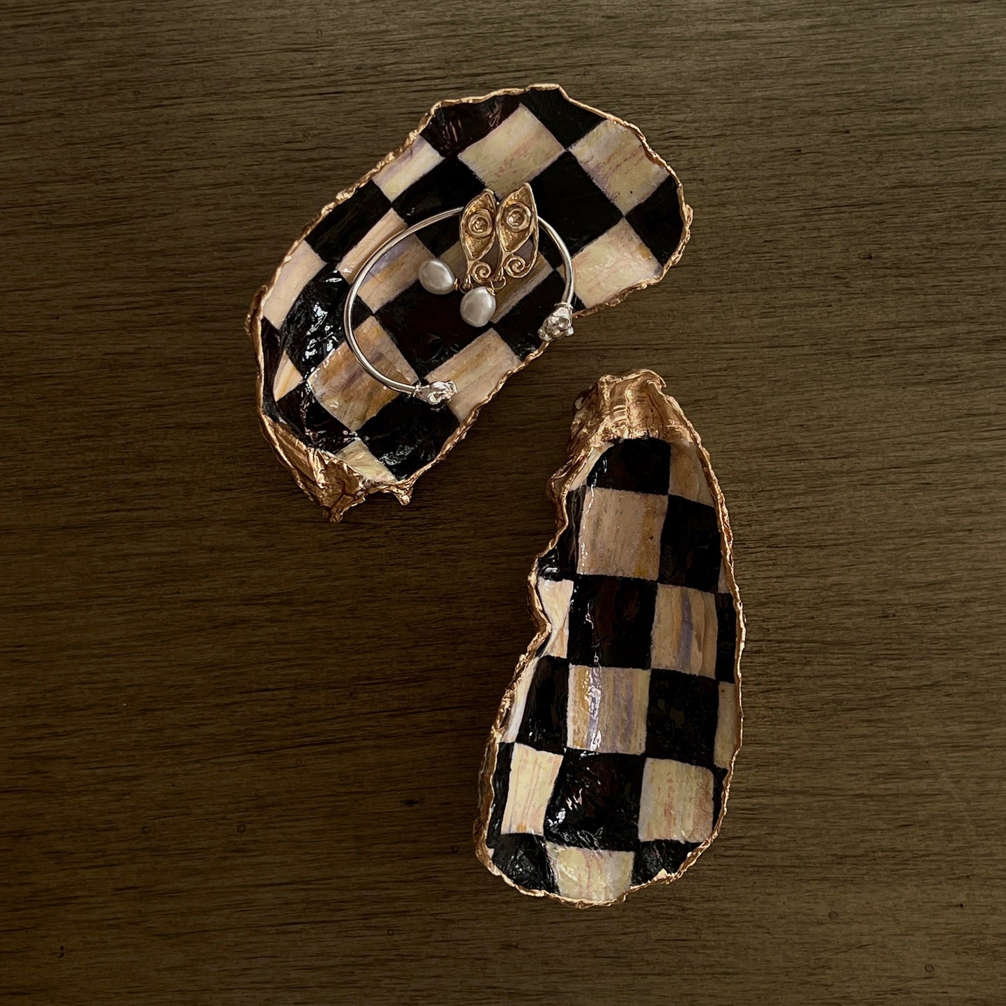 Custom hand painted oyster shell