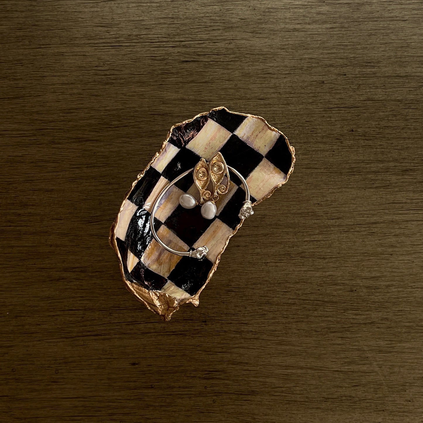 Custom hand painted oyster shell