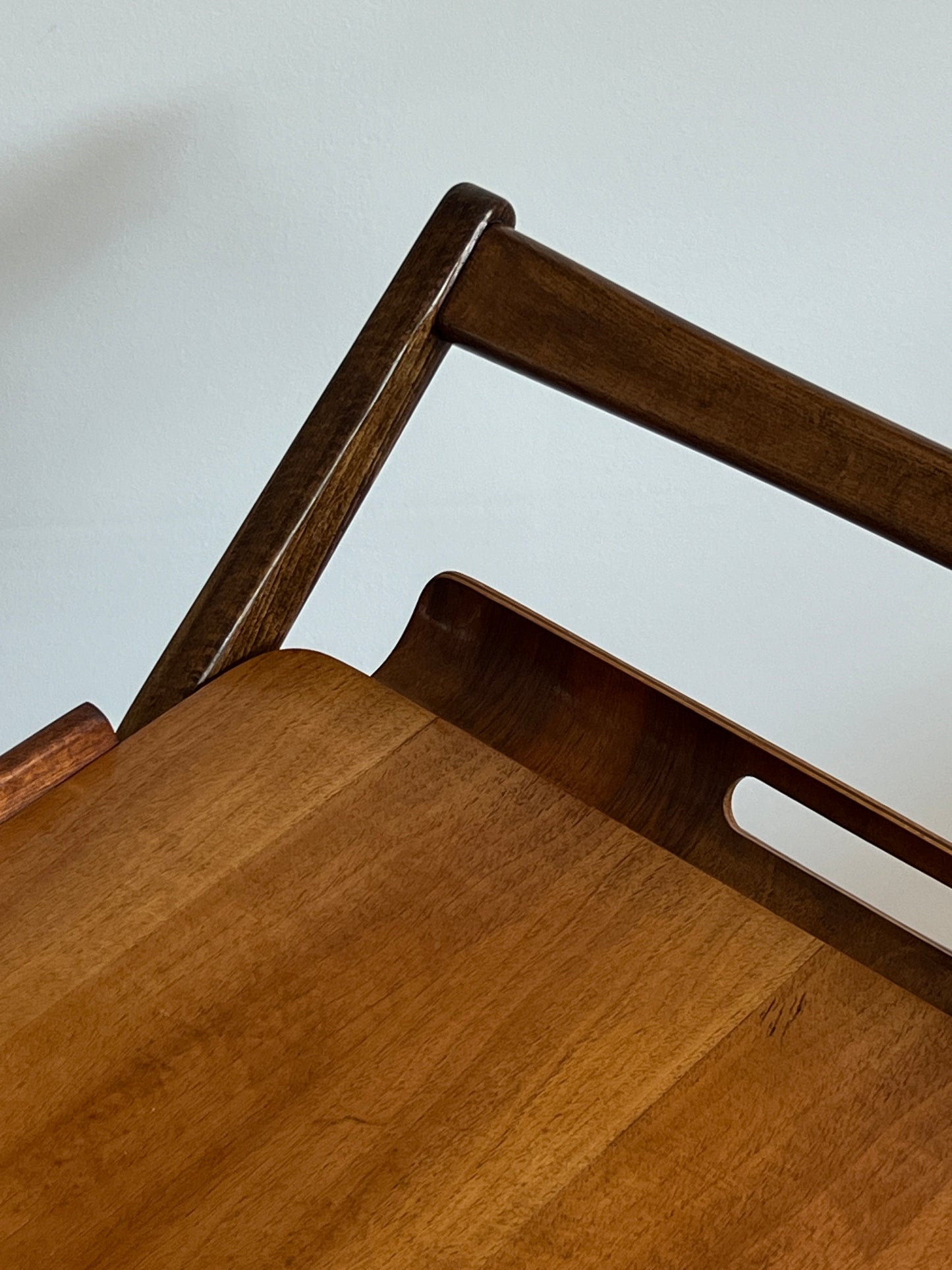 Danish Folding Teak Bar Cart With Serving Tray by Nasco, 1950s