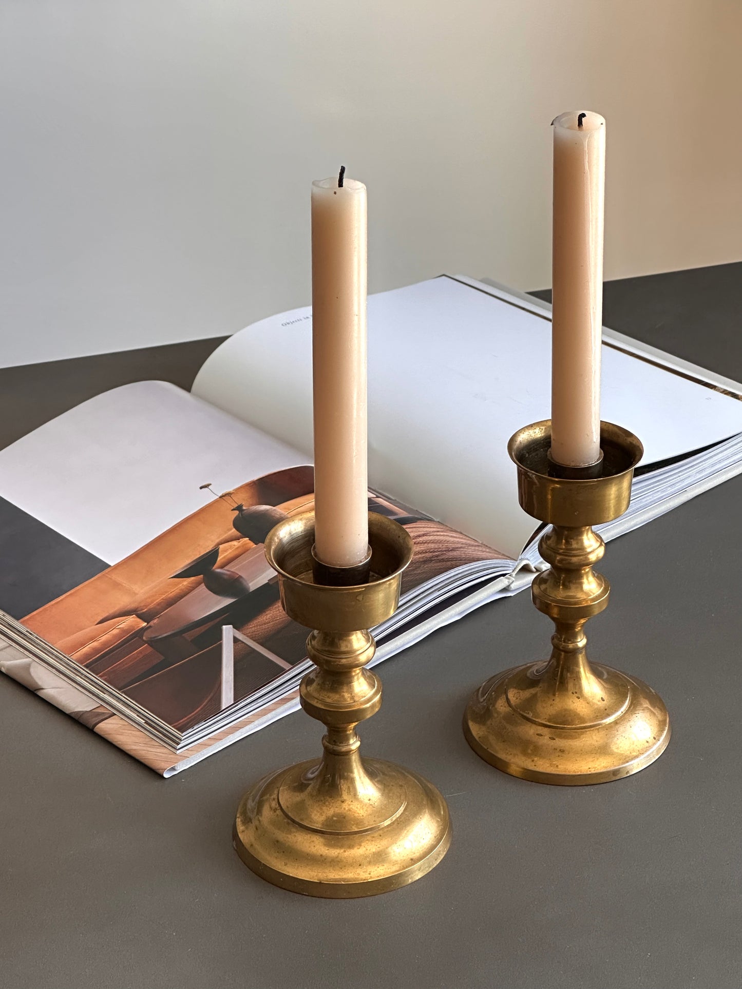 Pair of Vintage Brass Candelsticks Holders