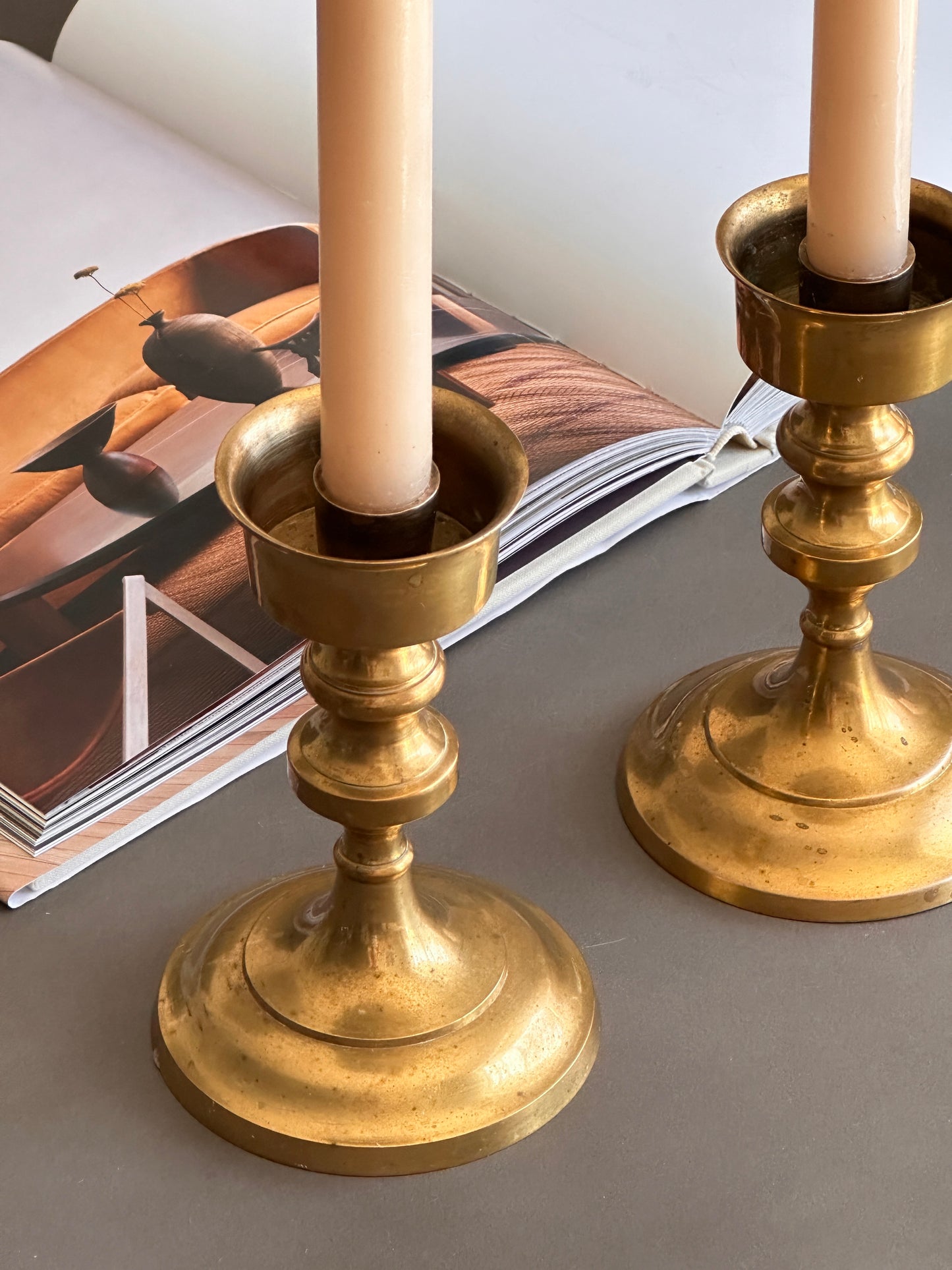 Pair of Vintage Brass Candelsticks Holders