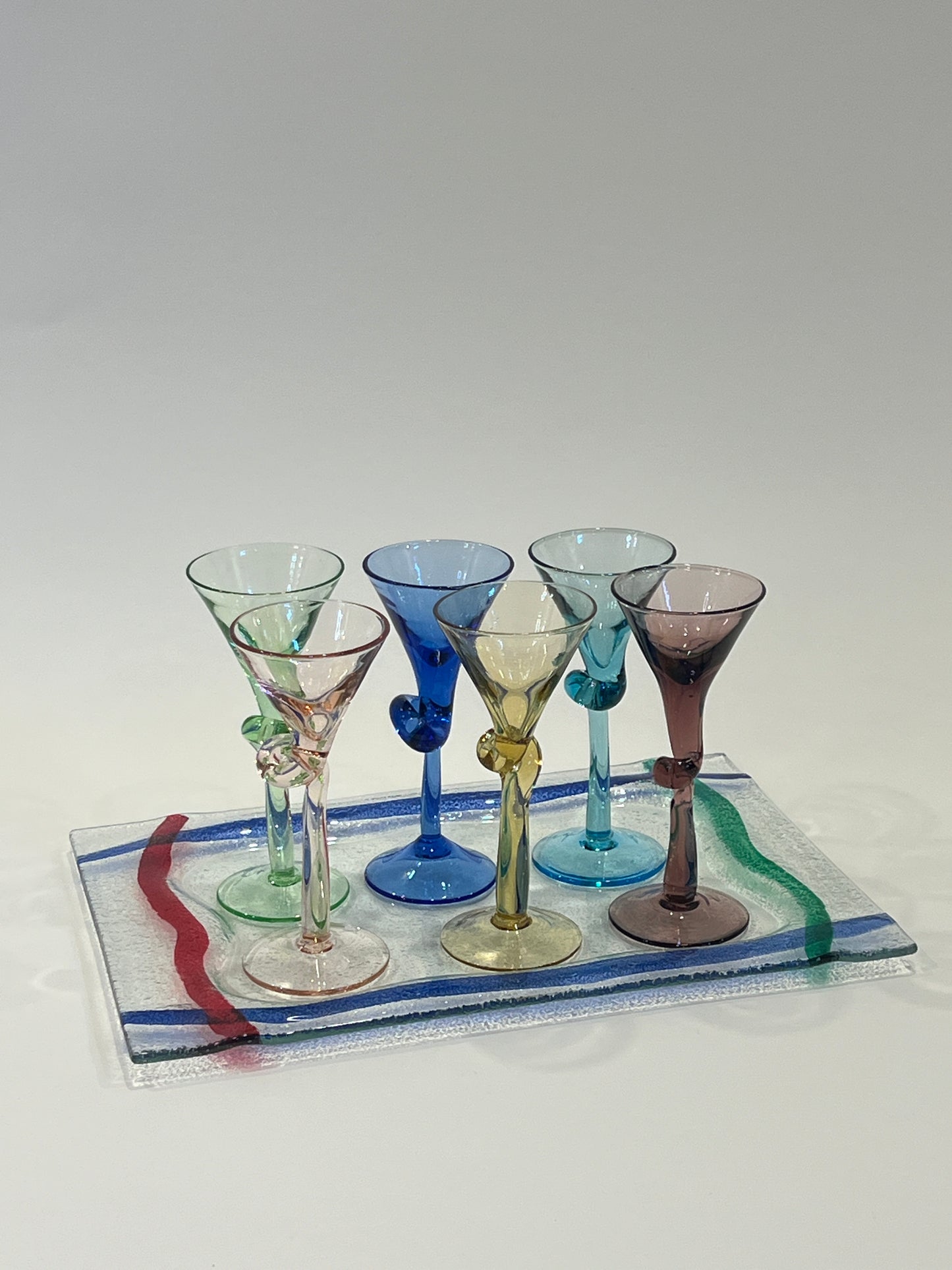 Vintage harlequin digestif set