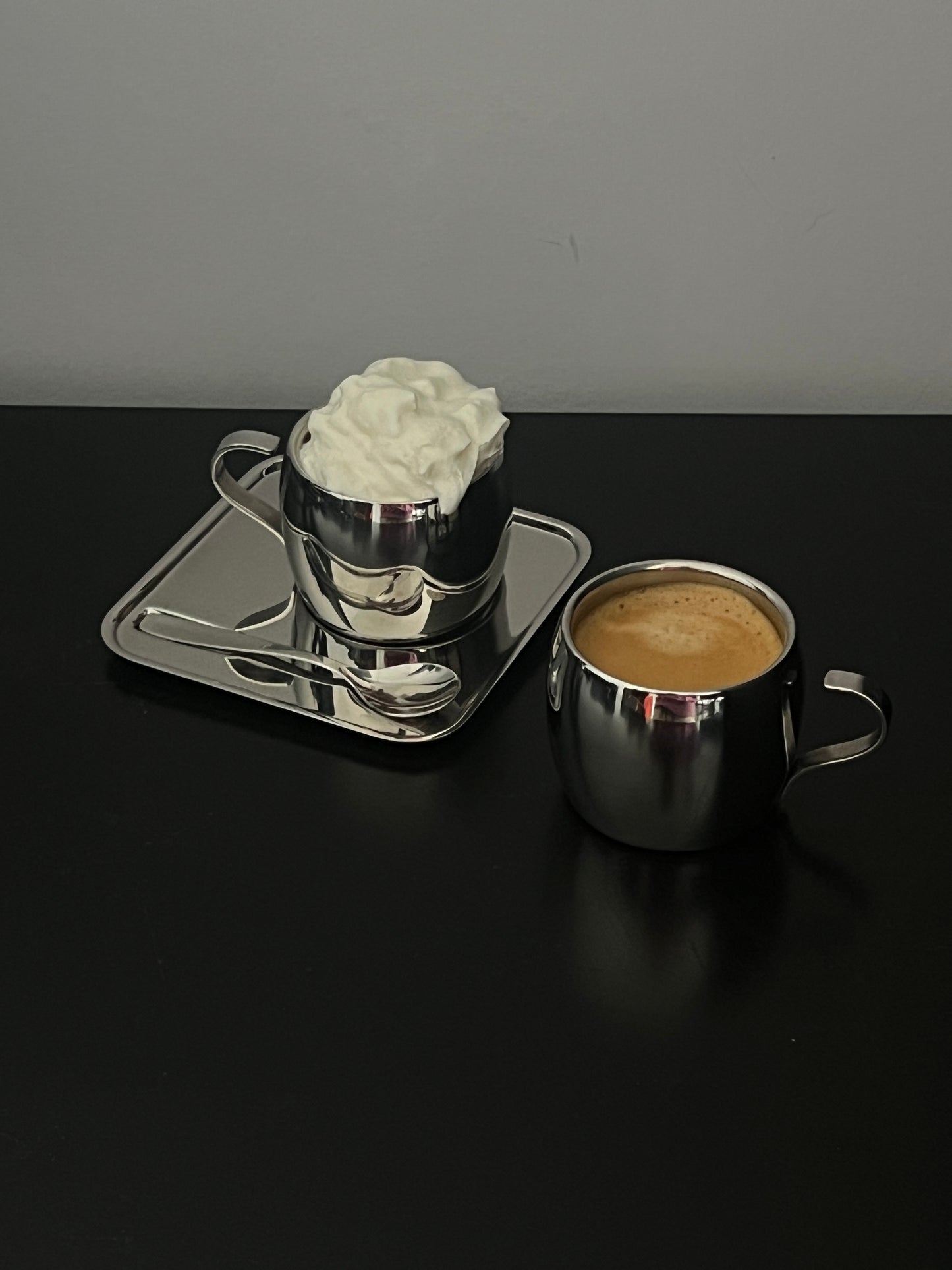 (set of 6) Vintage Tramontina Stainless Steel Espresso Cup Set