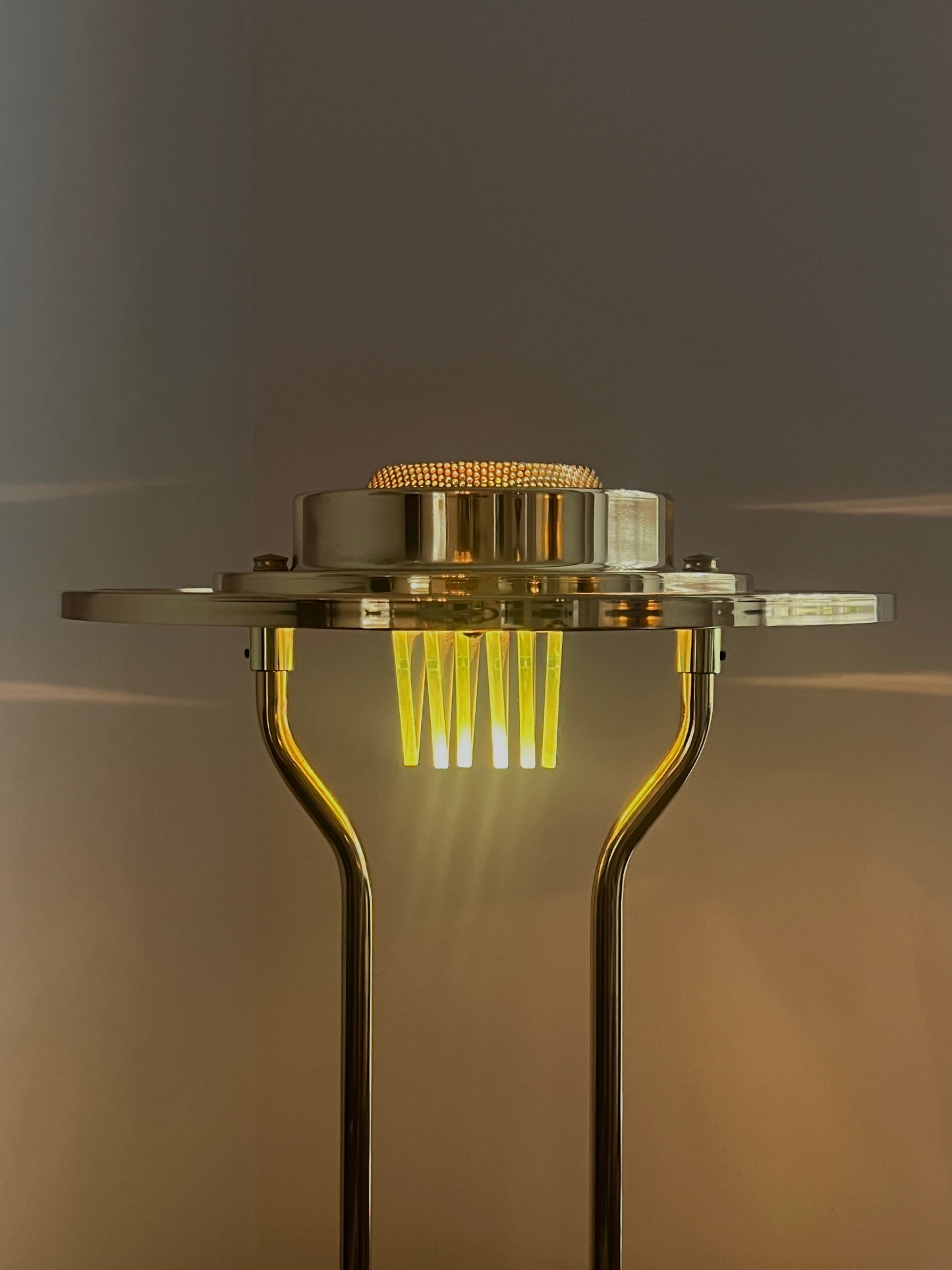 Saturn table lamp set in the style of Robert Sonneman, 1980's (set of 2)