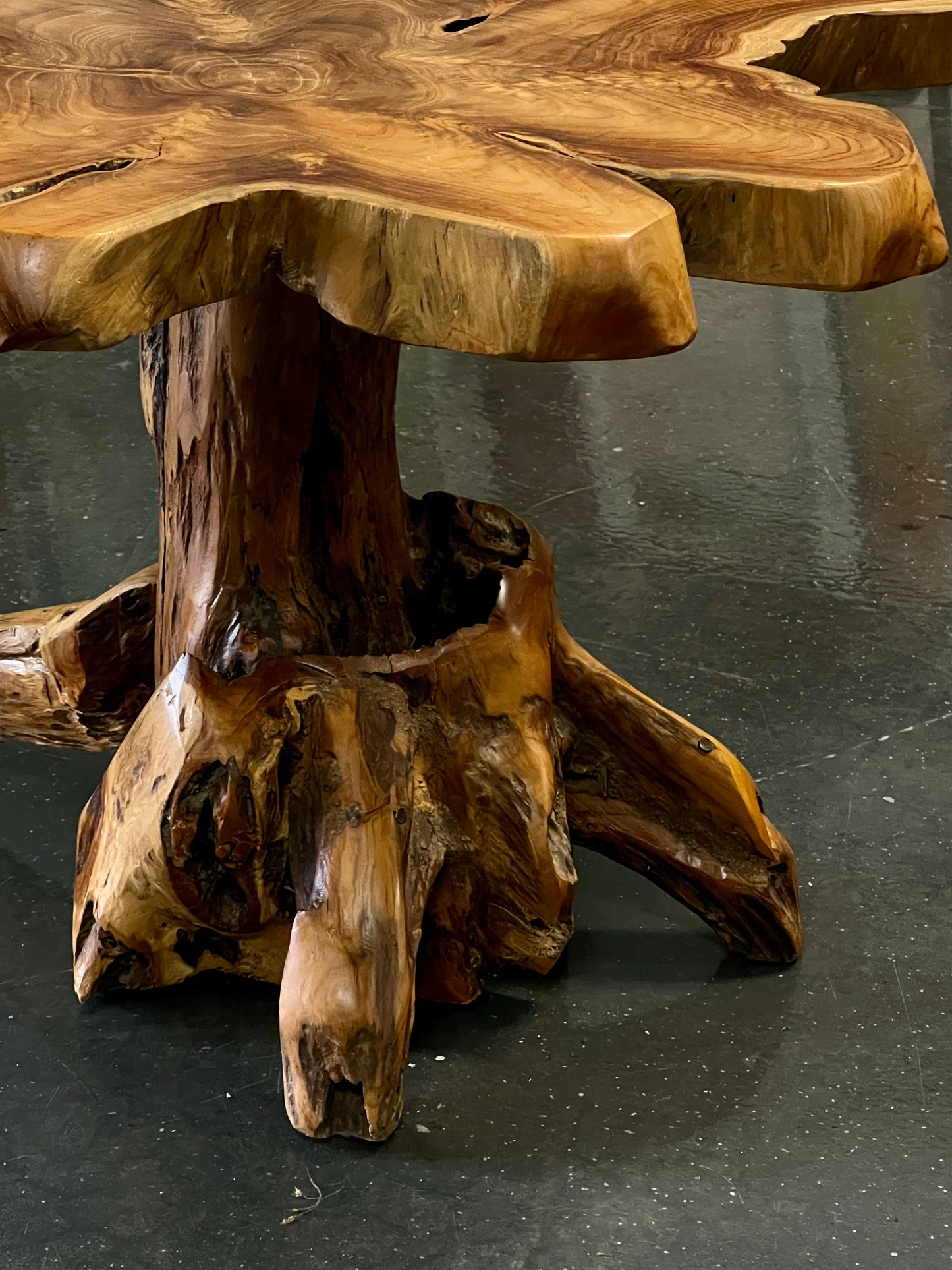 Free form wood coffee table
