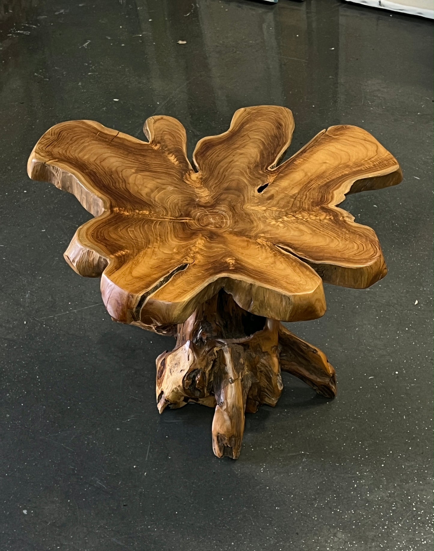 Free form wood coffee table