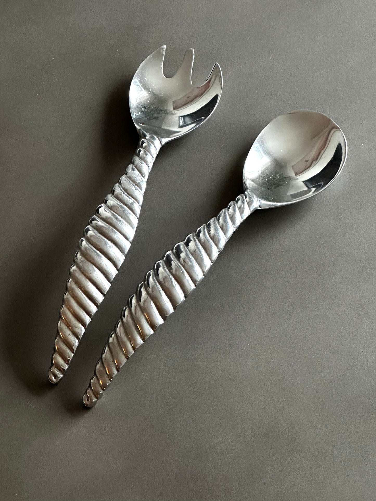 Large vintage Fork & Spoon Serving Utensils Set