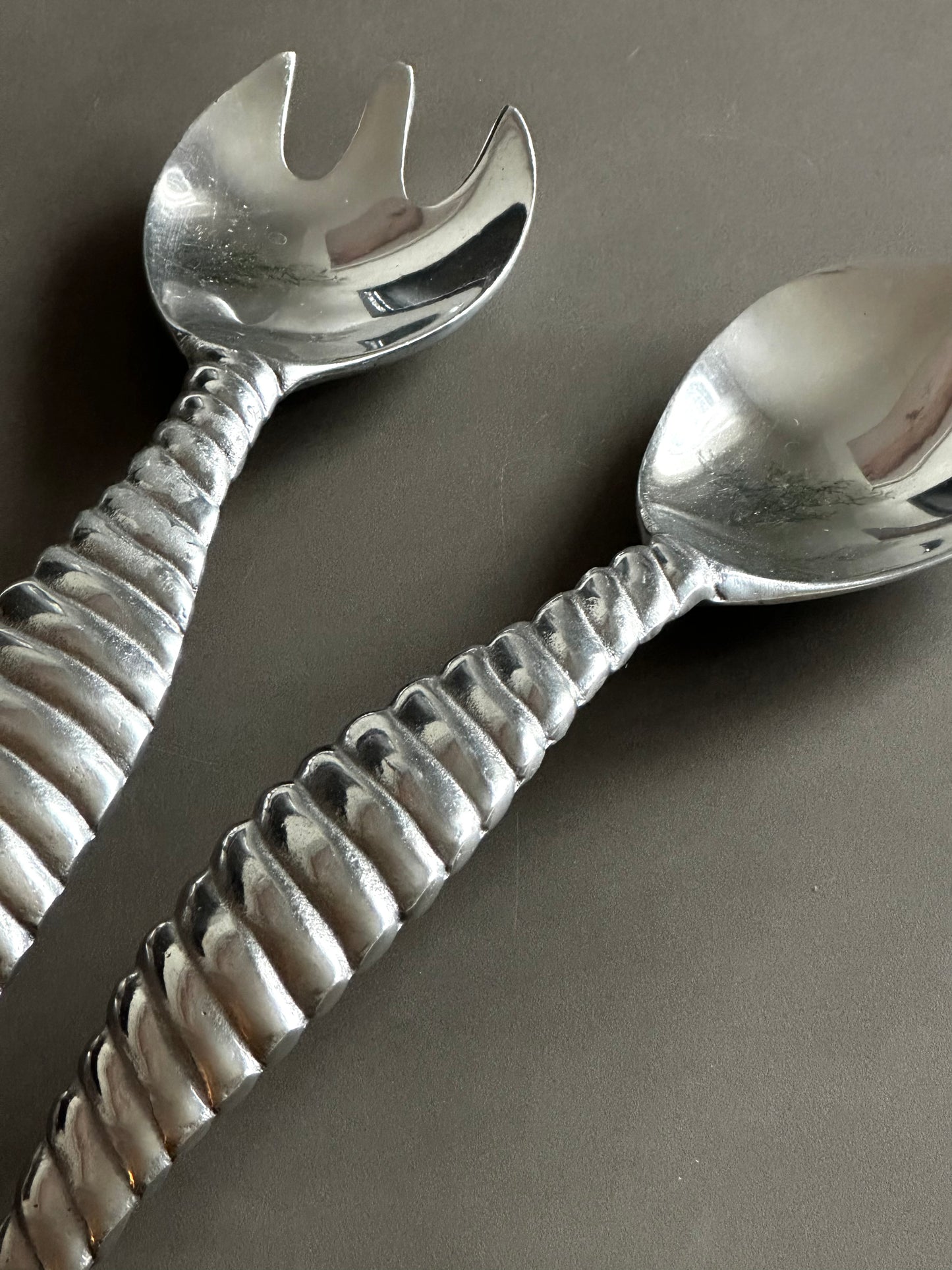 Large vintage Fork & Spoon Serving Utensils Set