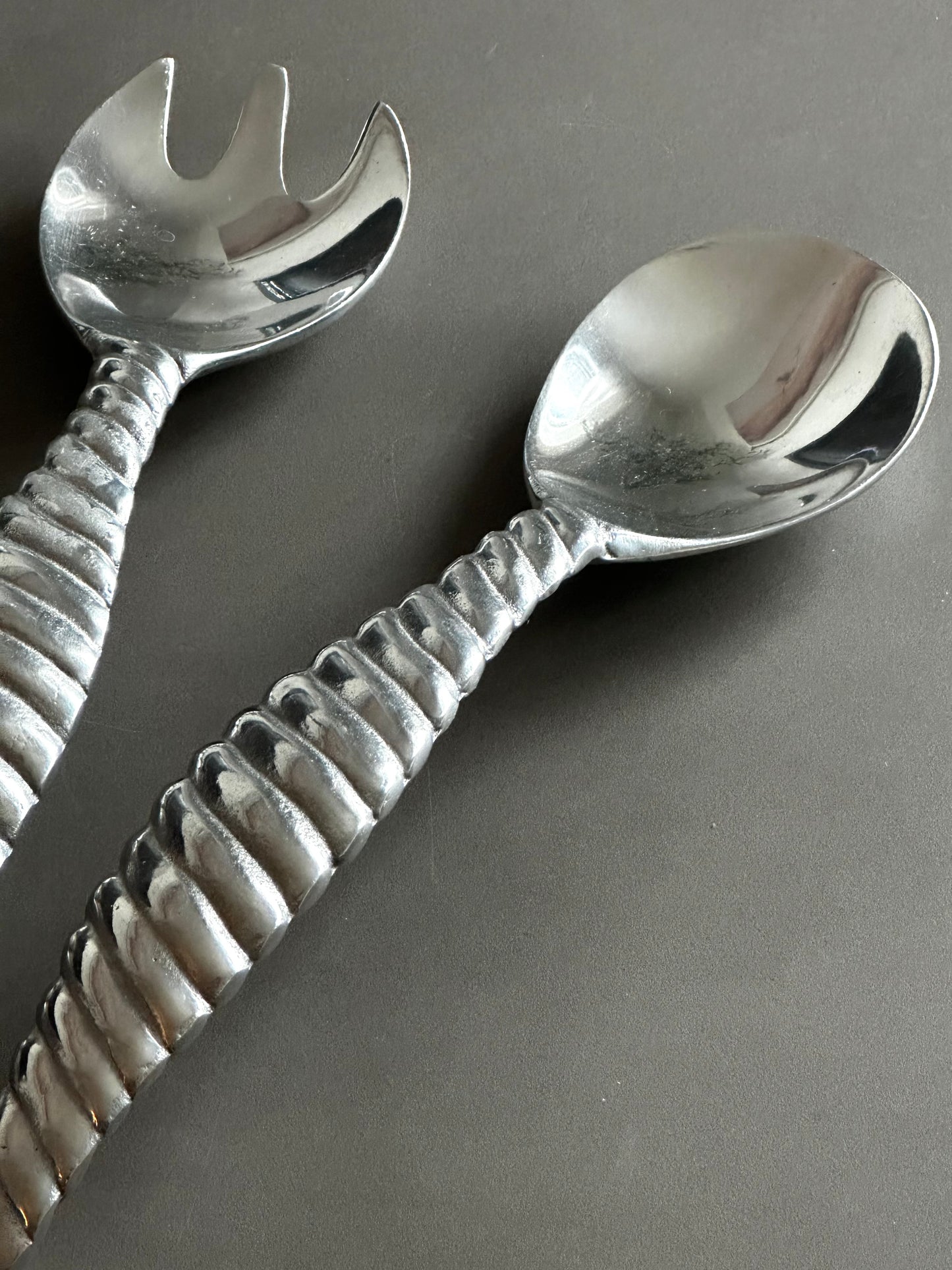 Large vintage Fork & Spoon Serving Utensils Set