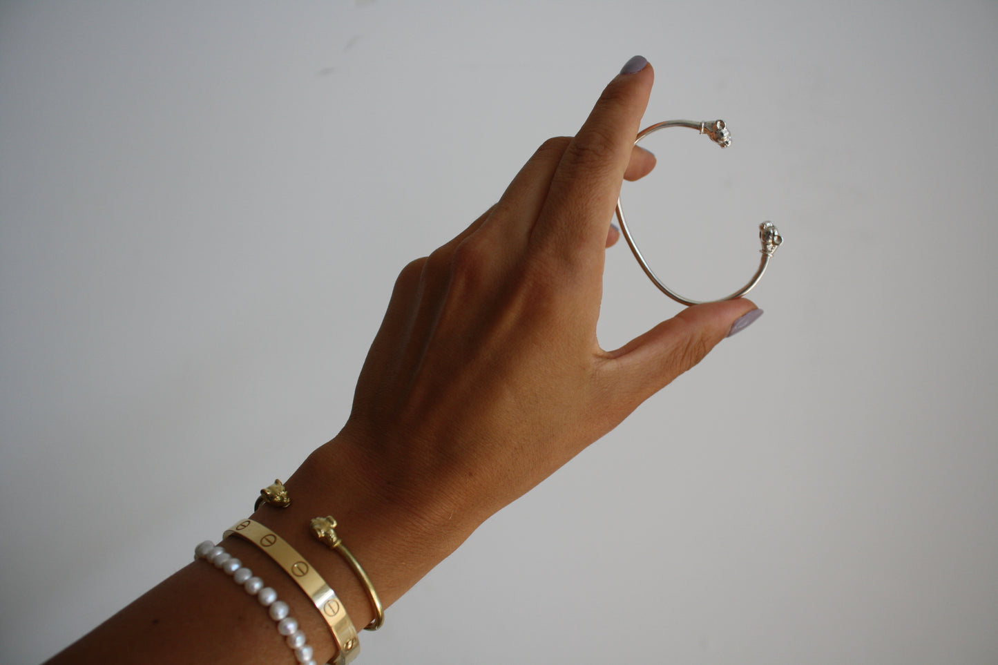 Lioness cuff in sterling silver