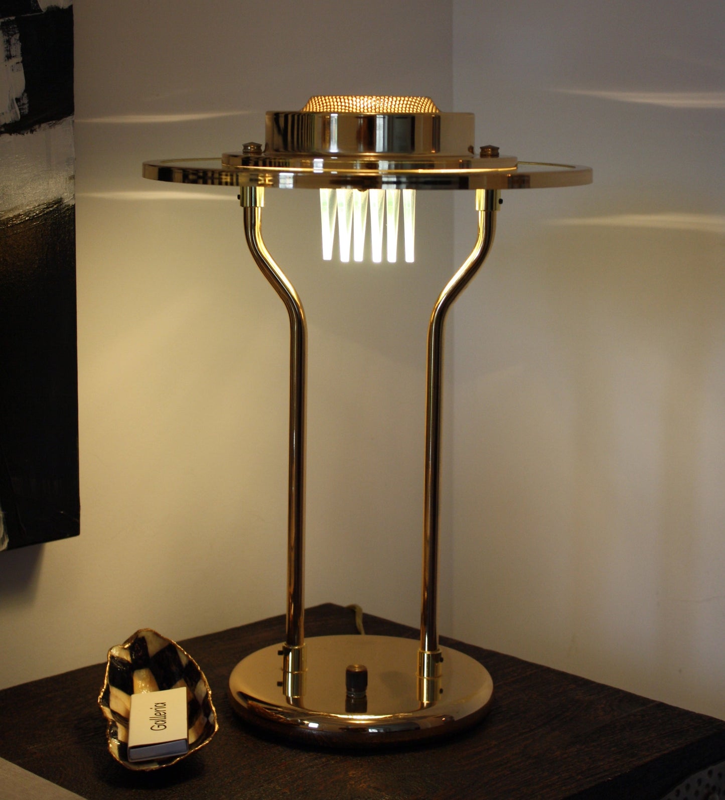 Saturn table lamp set in the style of Robert Sonneman, 1980's (set of 2)