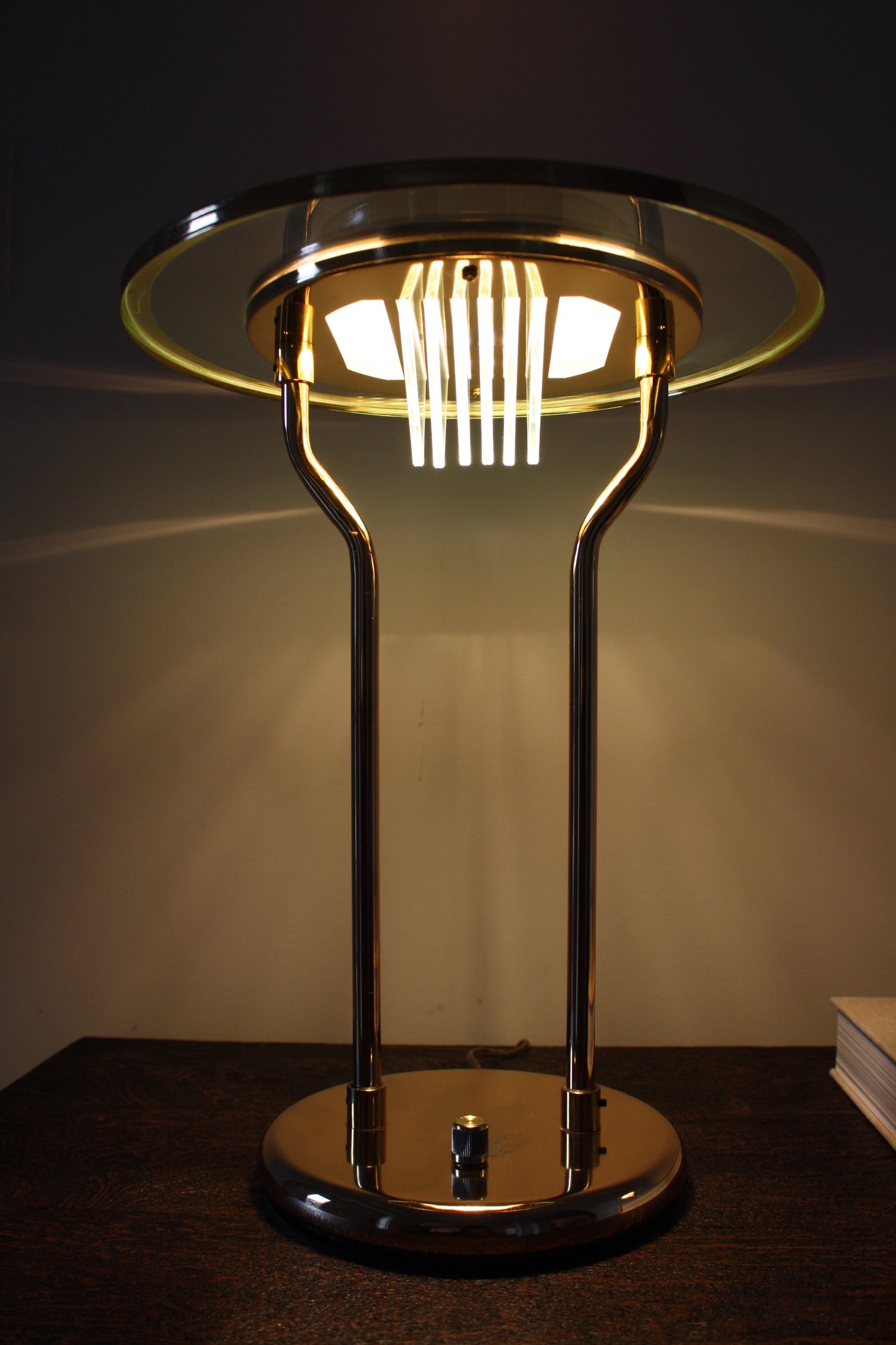 Saturn table lamp set in the style of Robert Sonneman, 1980's (set of 2)