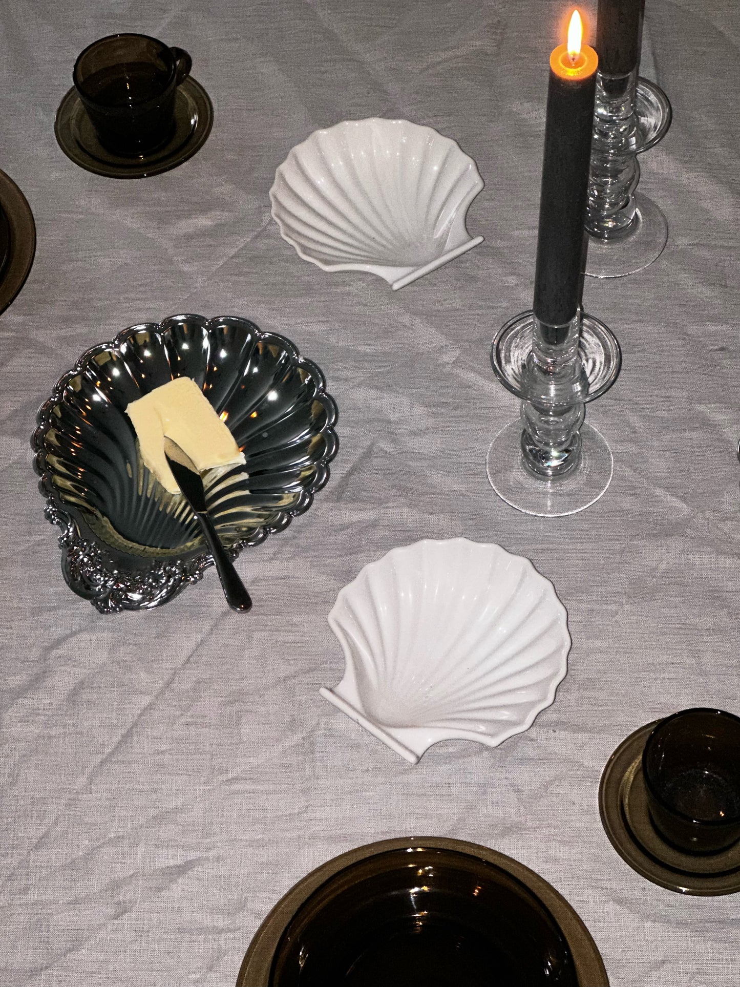 Vintage Ceramic Shell Plates - Set of 2