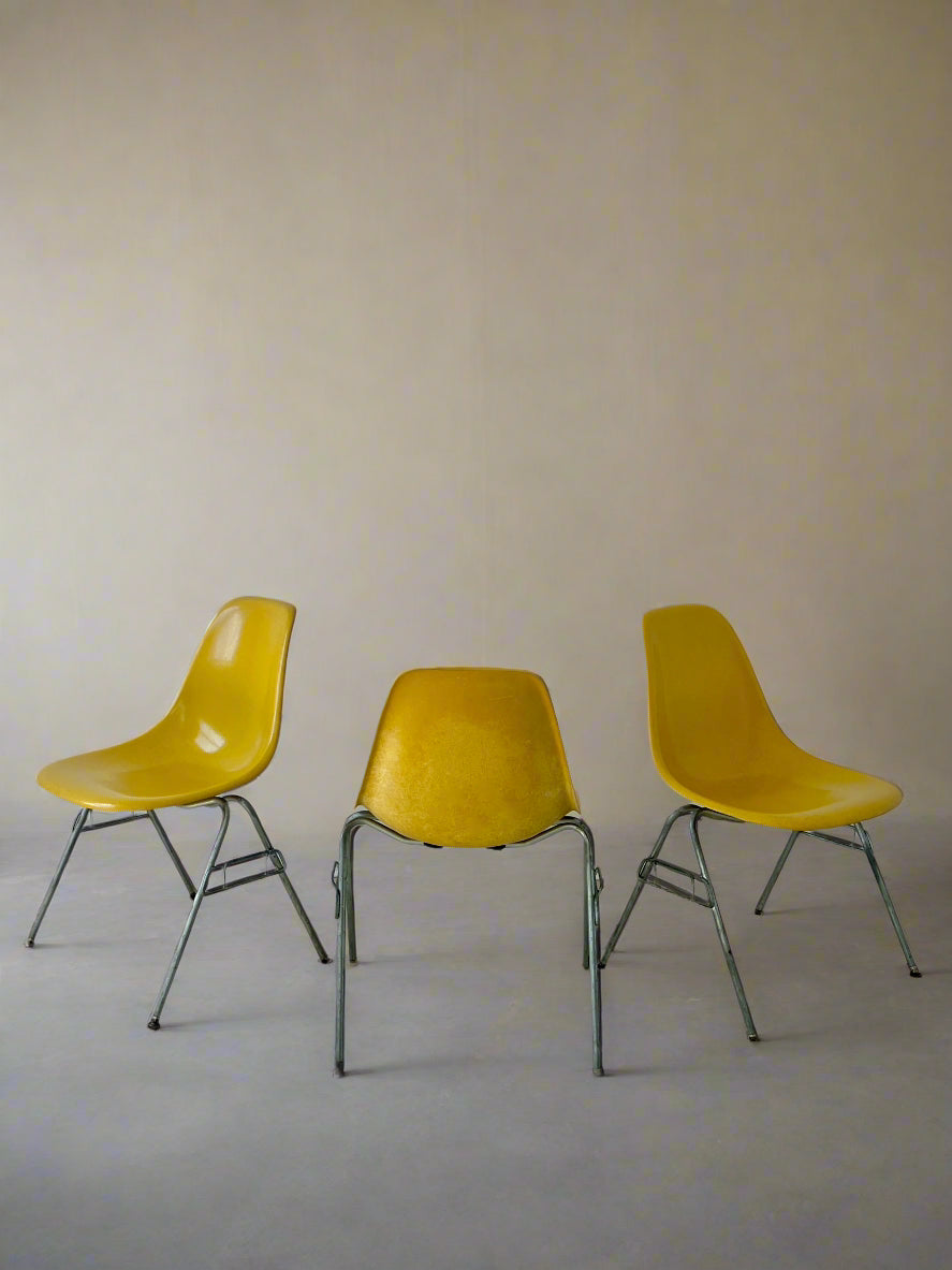 Eames for Herman Miller DSS yellow Fiberglass Shell Chair