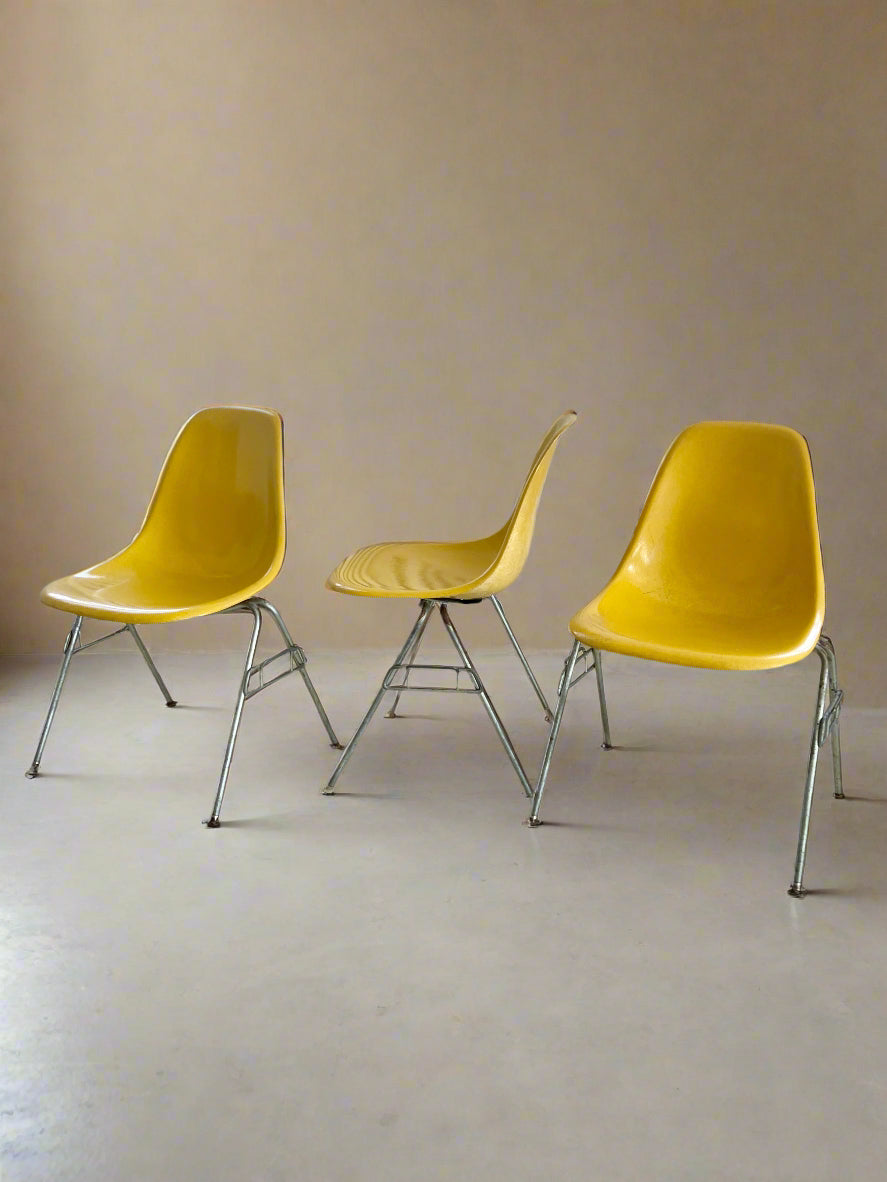 Eames for Herman Miller DSS yellow Fiberglass Shell Chair