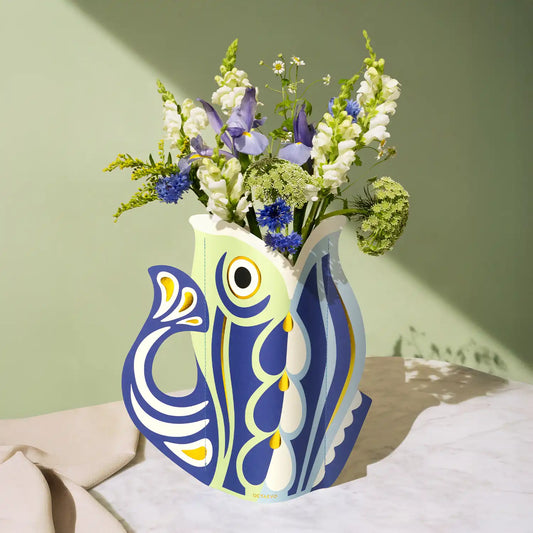 The big blue fish paper vase