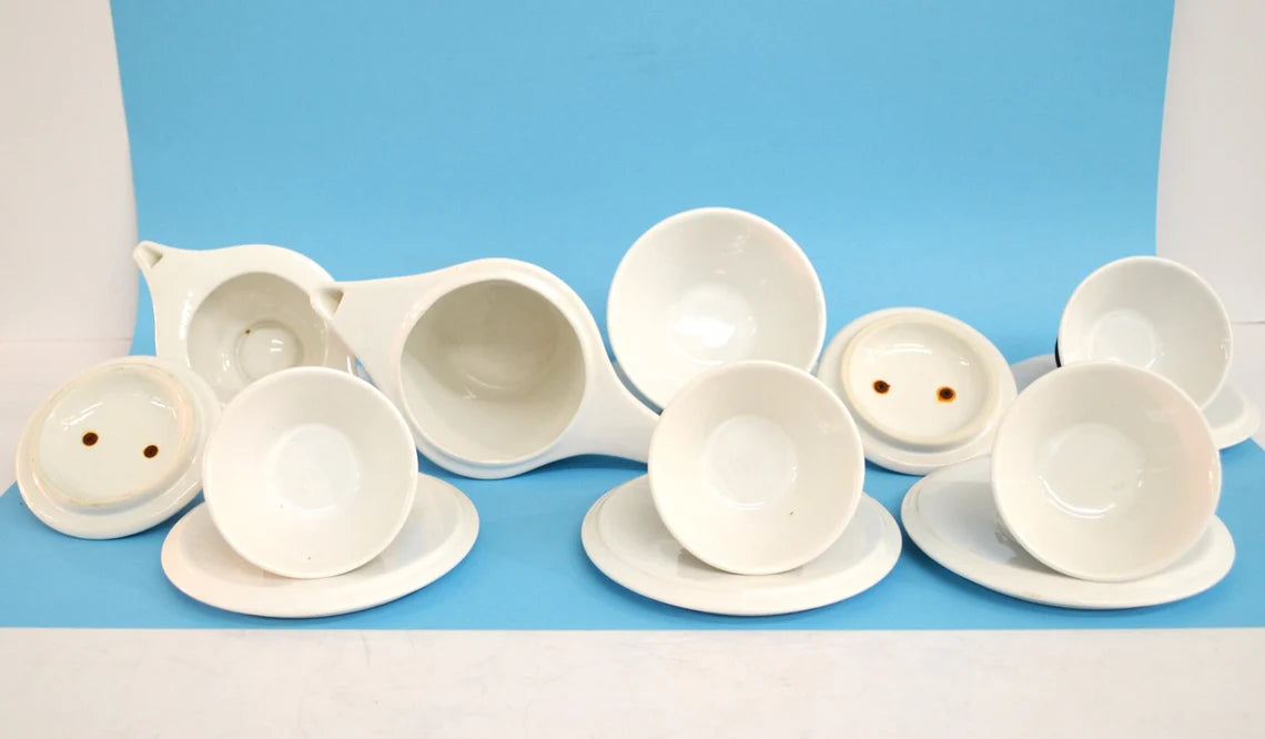 Porcelain coffee set by Capodarco, italy 1980