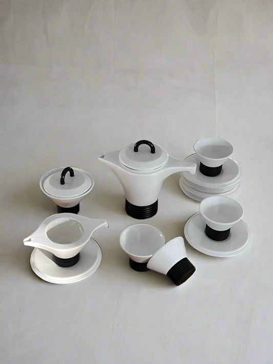 Porcelain coffee set by Capodarco, italy 1980