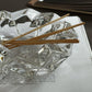 Vintage clear glass geometric catchall