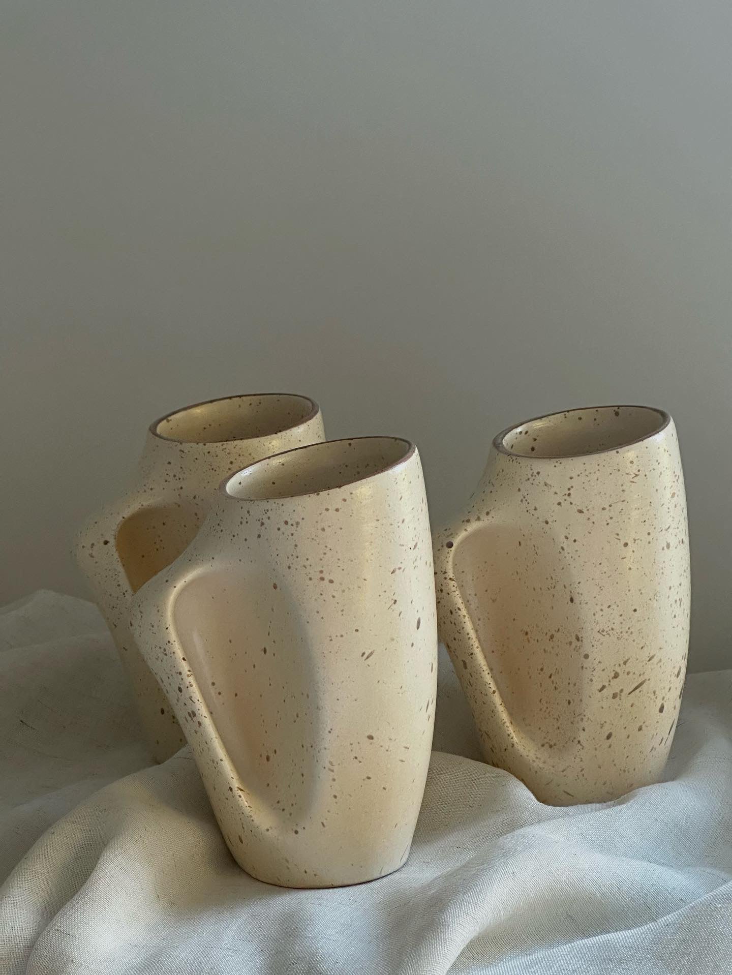 Modernist Pottery Mug by Gaetan Beaudin (set of 3)