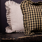 Ruffle Lumbar Pillow in Olive Green Gingham