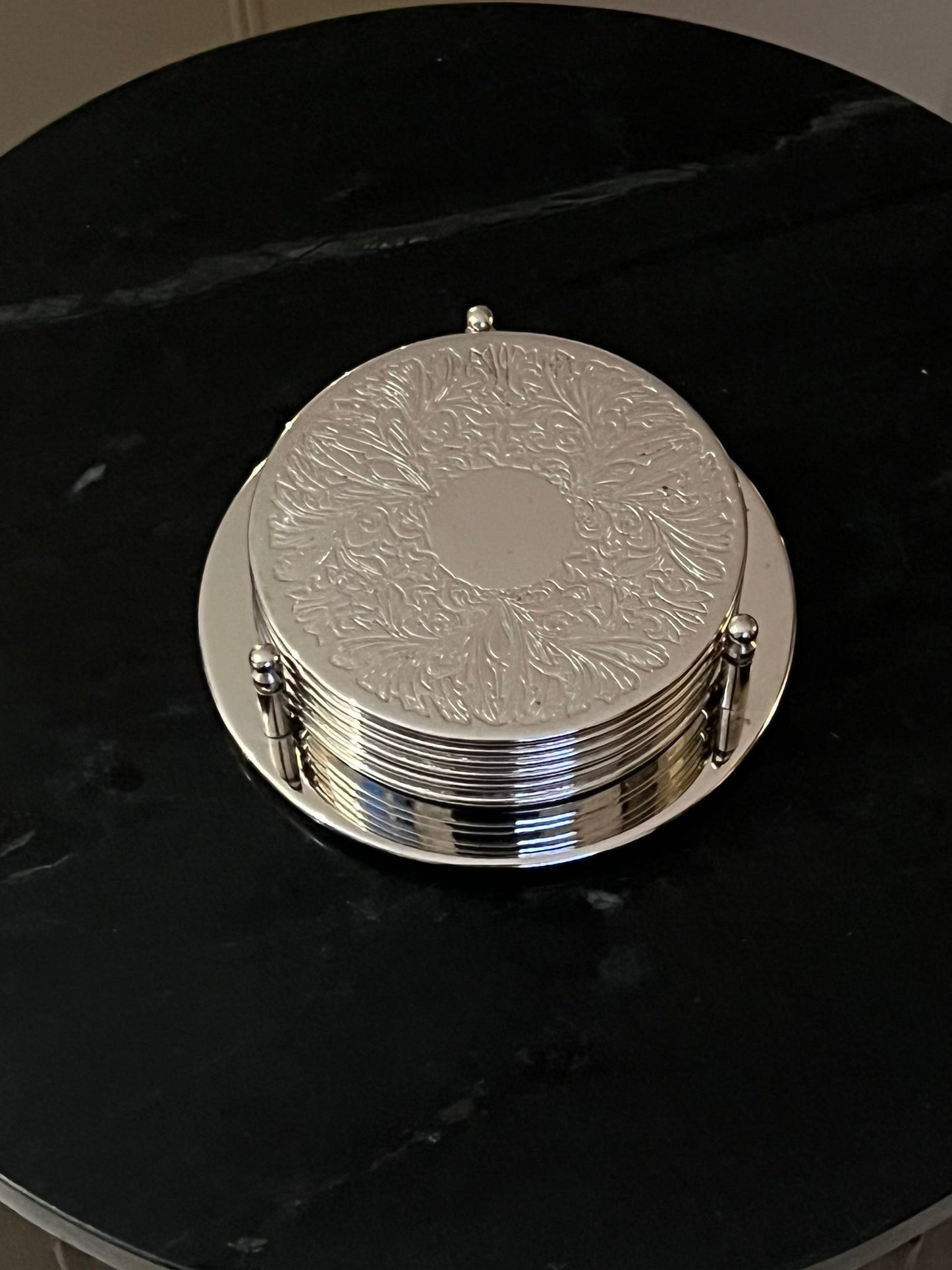 Vintage Silver-Plated Coaster Set