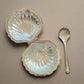 Silver-Plated Shell Butter Dish & matching spoon