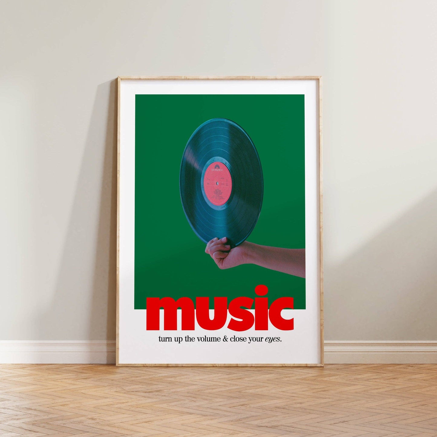 Retro music record Print