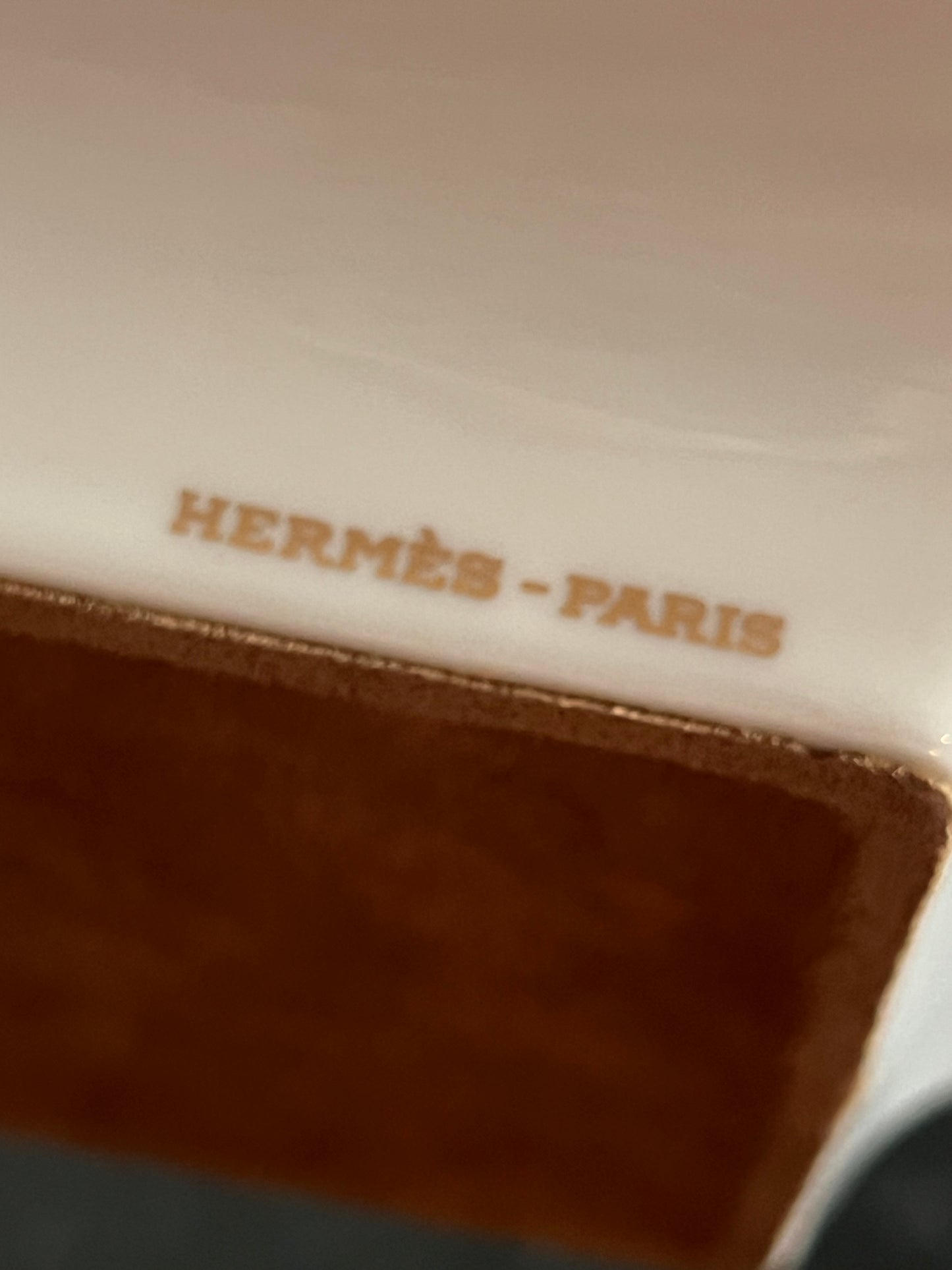 Hermès porcelain ashtray with fish motif, 1970s-1980s