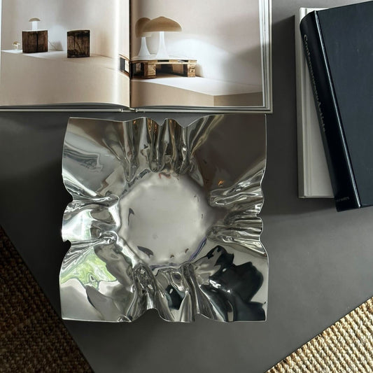 Post Modern Chrome Handkerchief Bowl