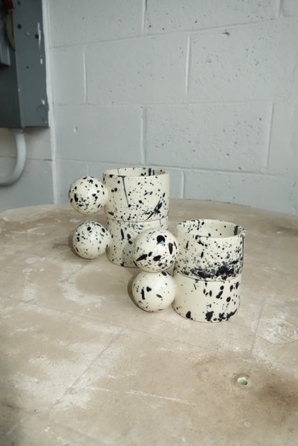 Ink splatter sphere mug
