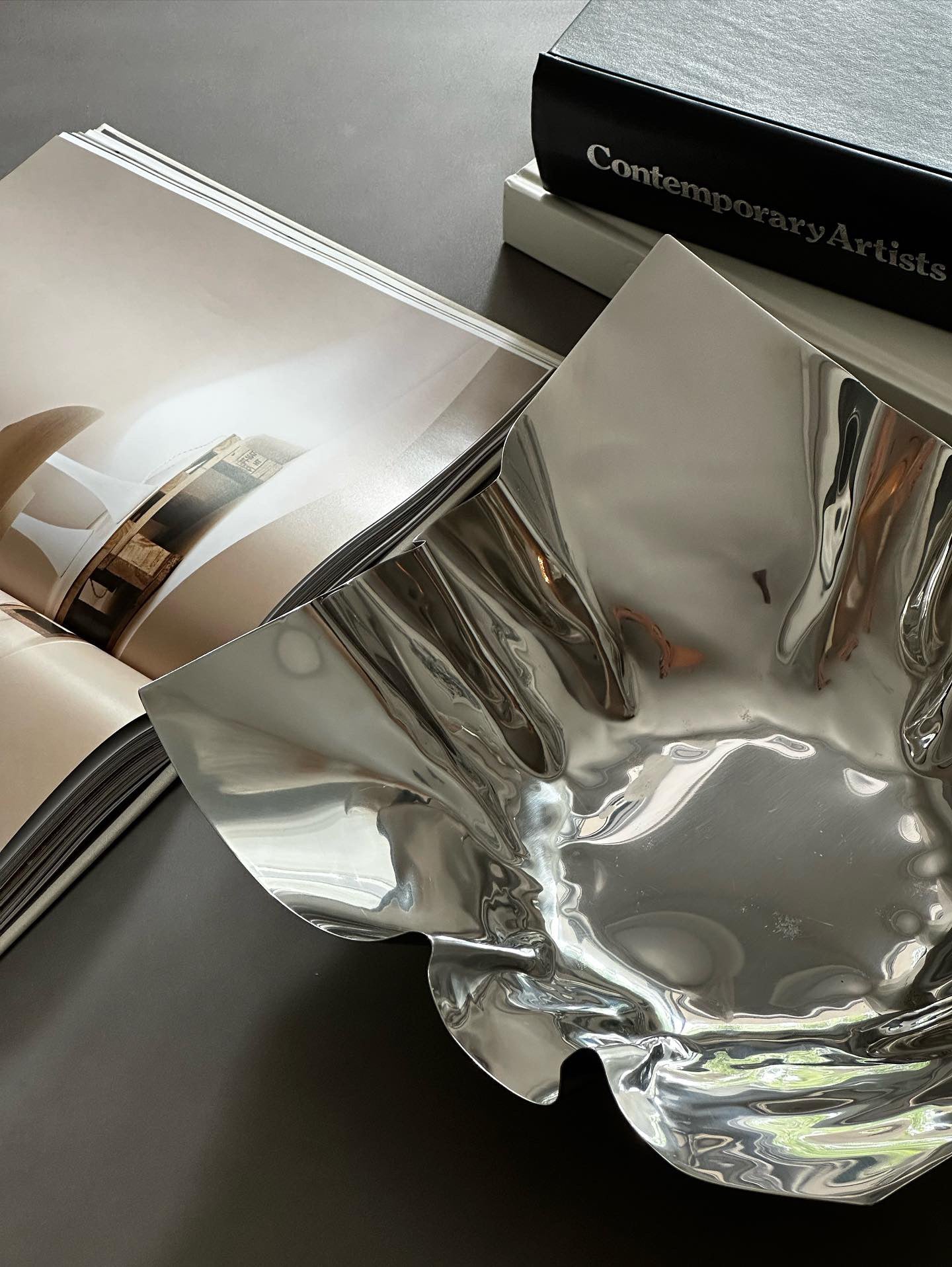 Post Modern Chrome Handkerchief Bowl